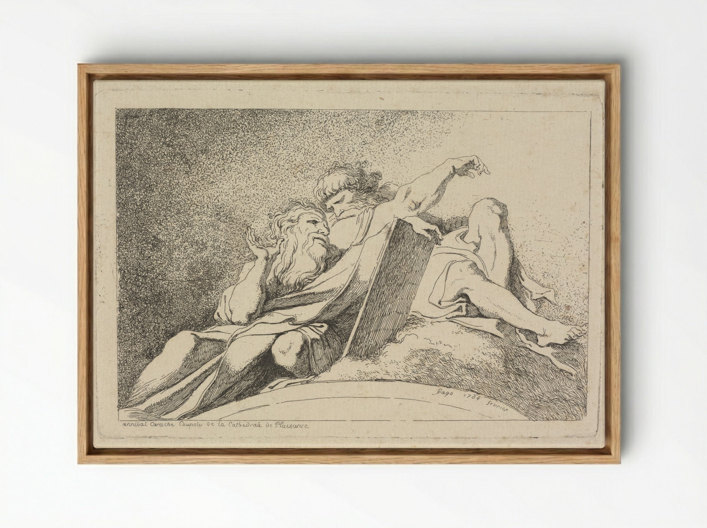 The Two Prophets - Jean-Honoré Fragonard - Framed Canvas Wood