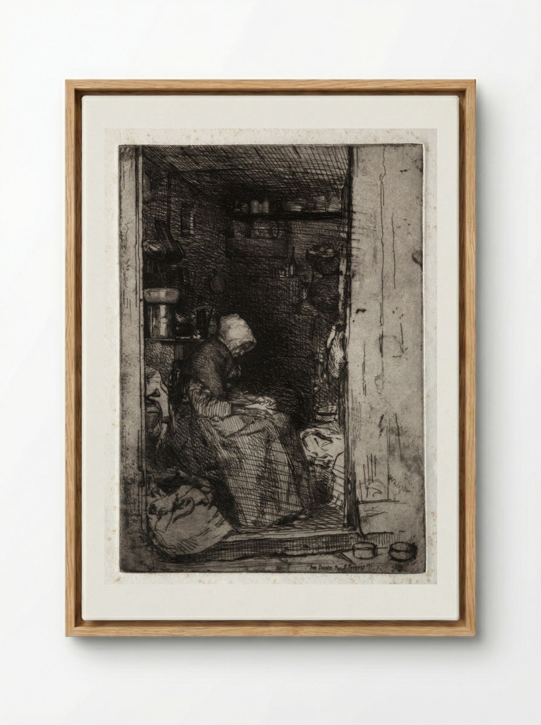 La Vieille aux Loques - James McNeill Whistler - Framed Canvas Wood