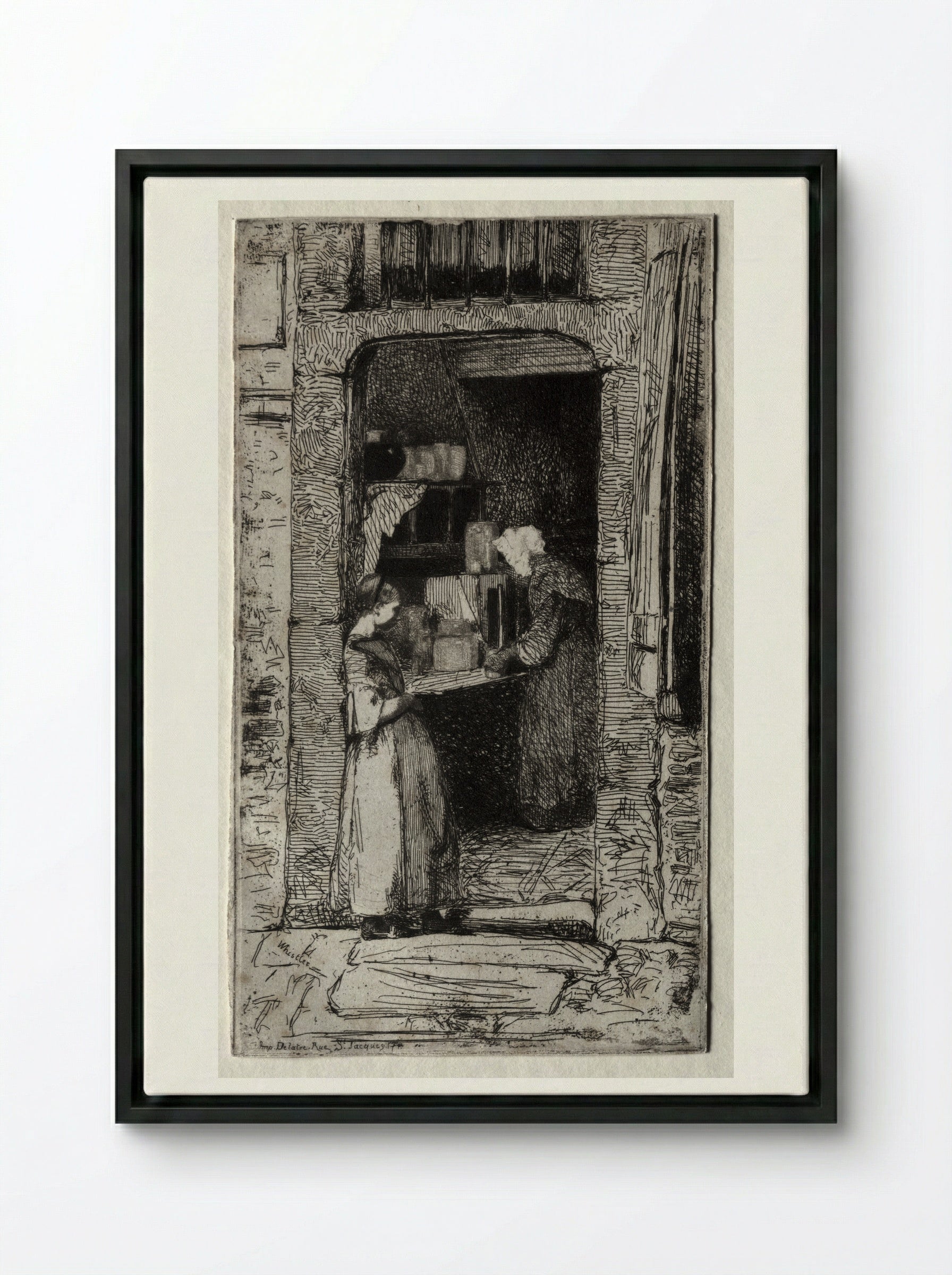 La Marchande de Moutarde - James McNeill Whistler - Framed Canvas Black
