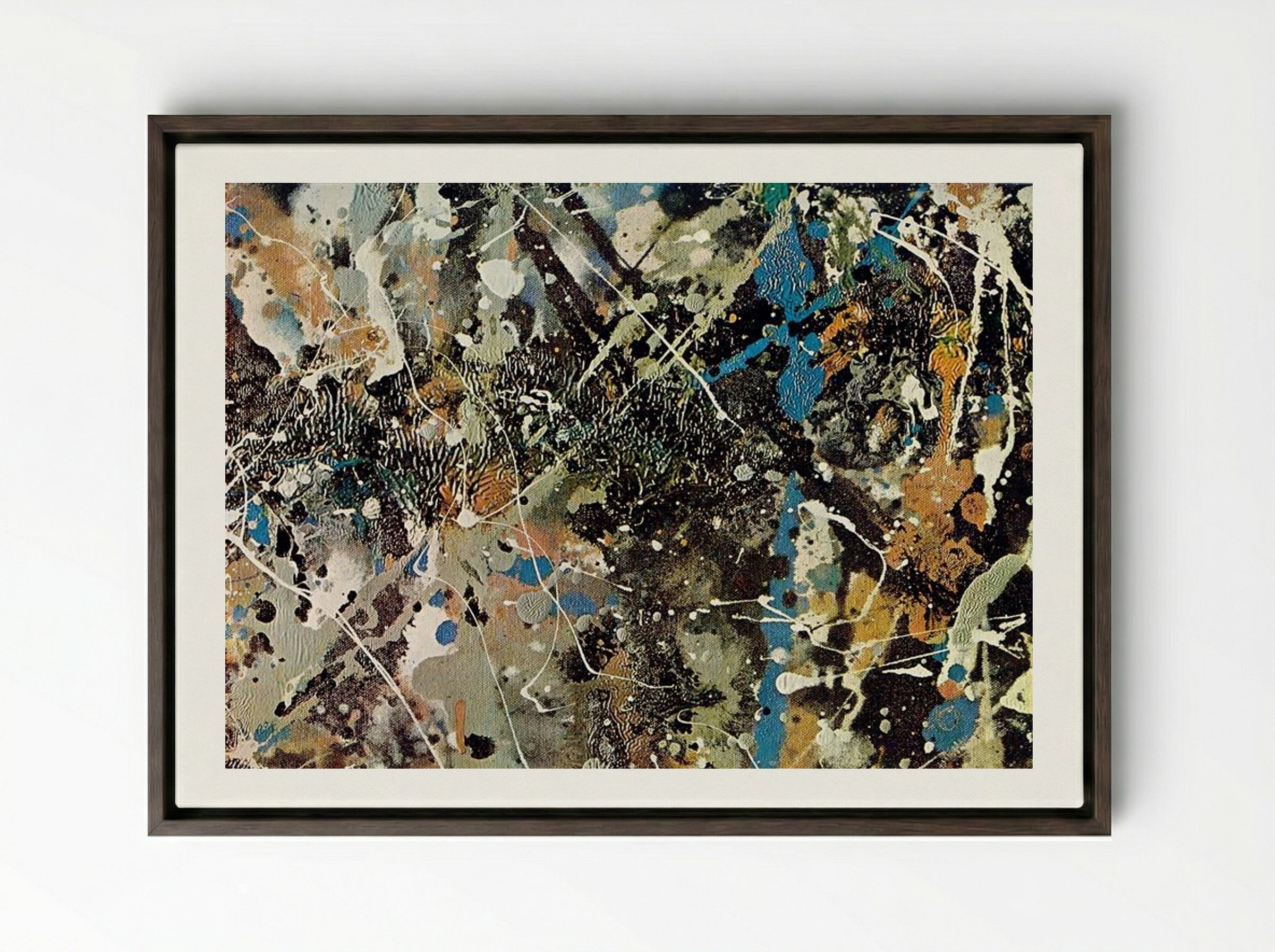Number 1 (Lavender Mist) - Jackson Pollock - Framed Canvas Dark Wood