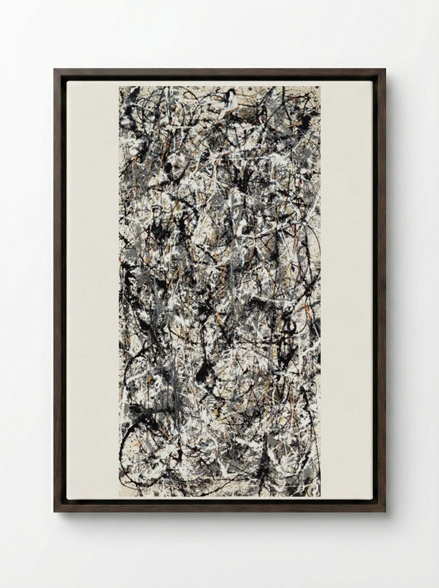Cathedral - Jackson Pollock - Framed Canvas Dark Wood