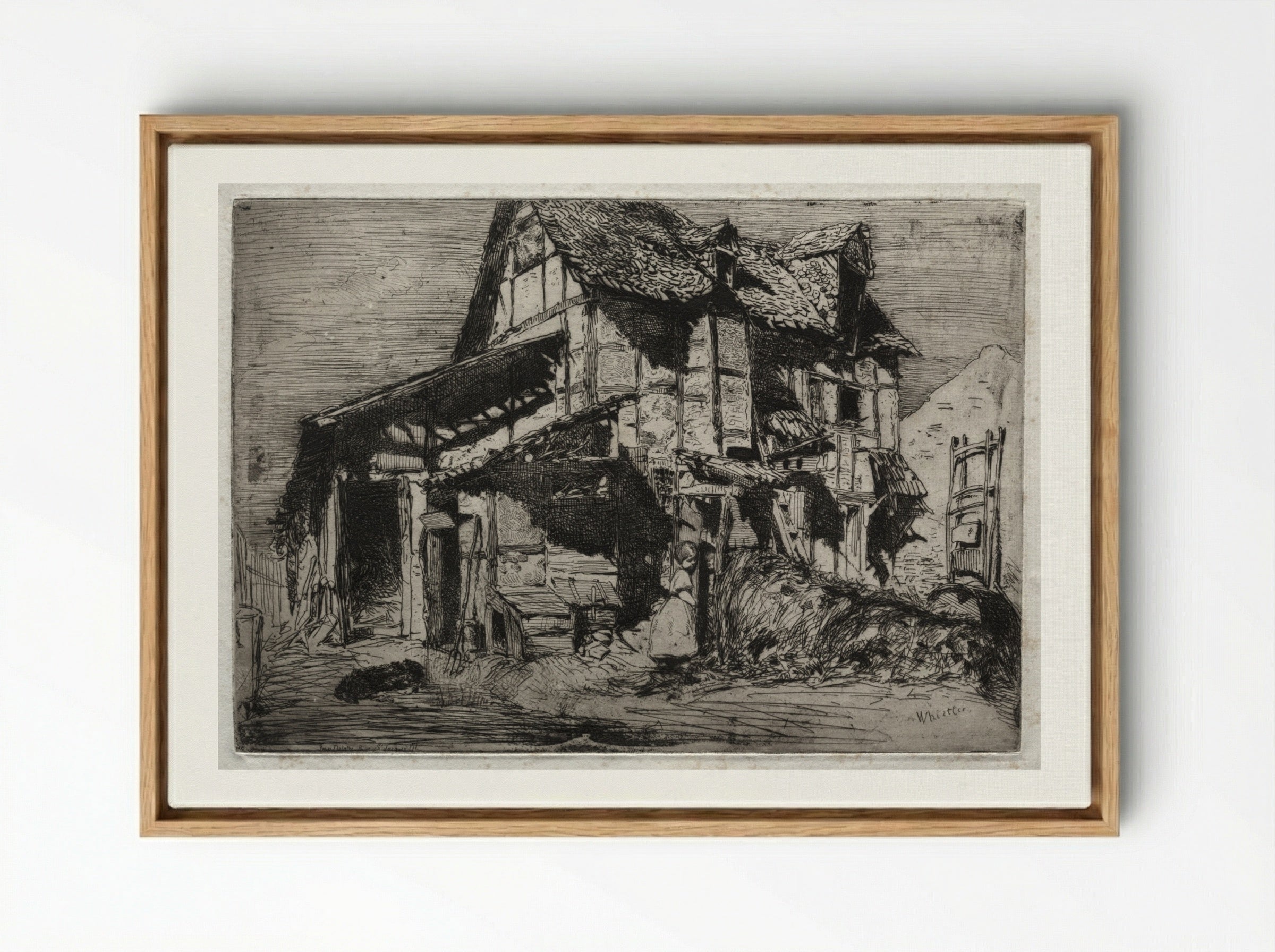 The Unsafe Tenement - James McNeill Whistler - Framed Canvas Wood