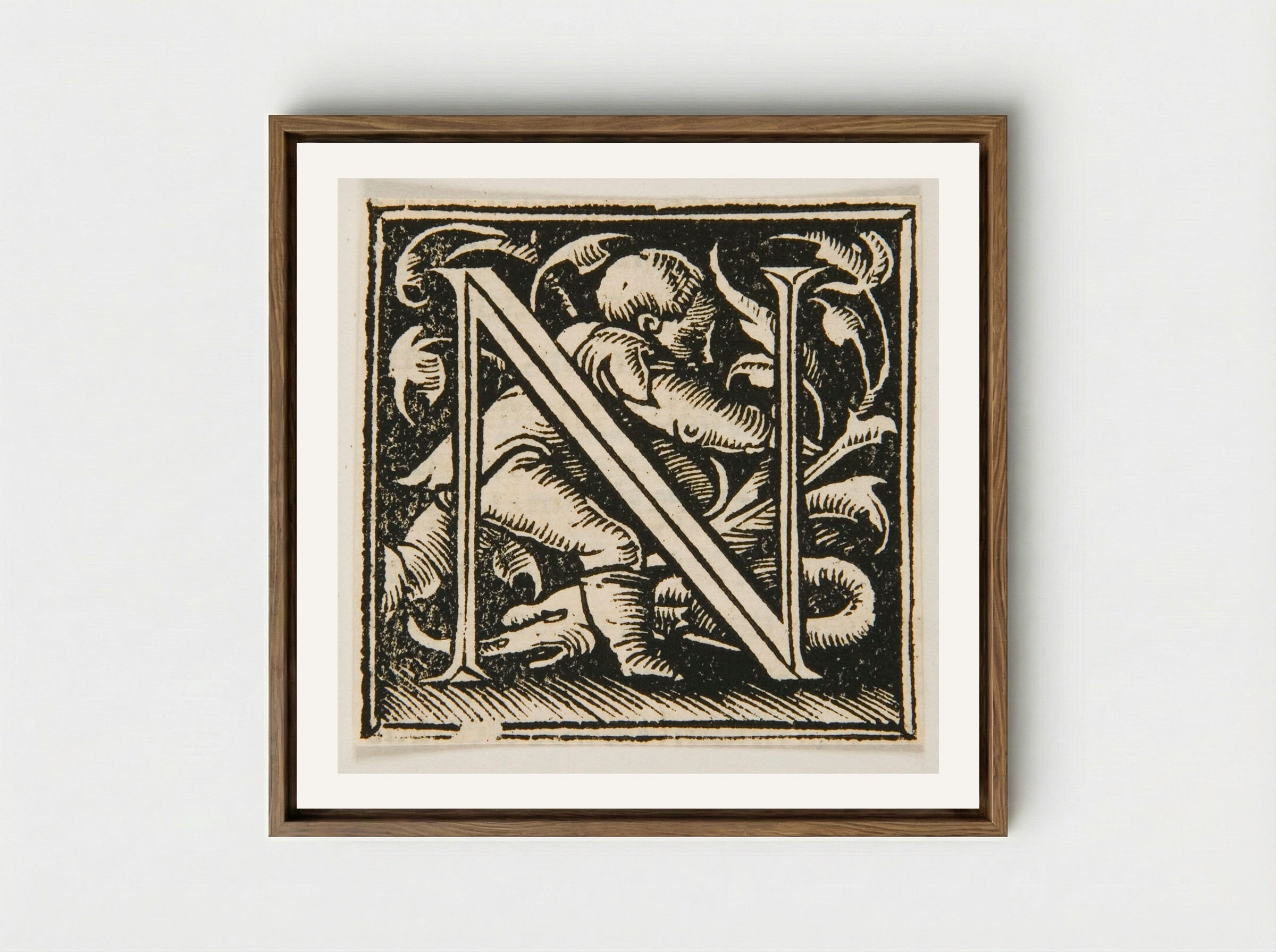 Letter N - Urs Graf - Framed Canvas Wood