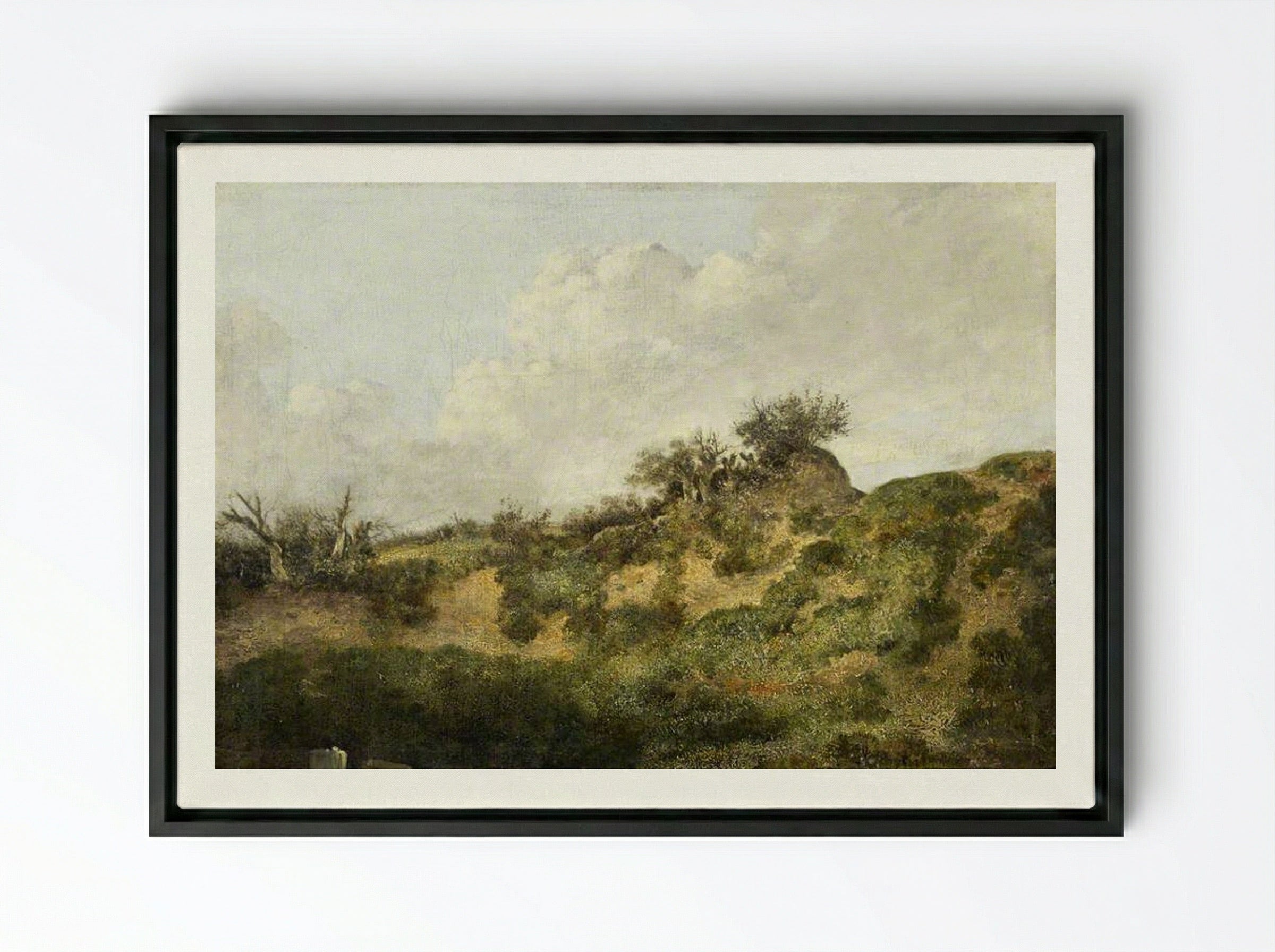 A Sandy Bank - John Crome - Framed Canvas Black