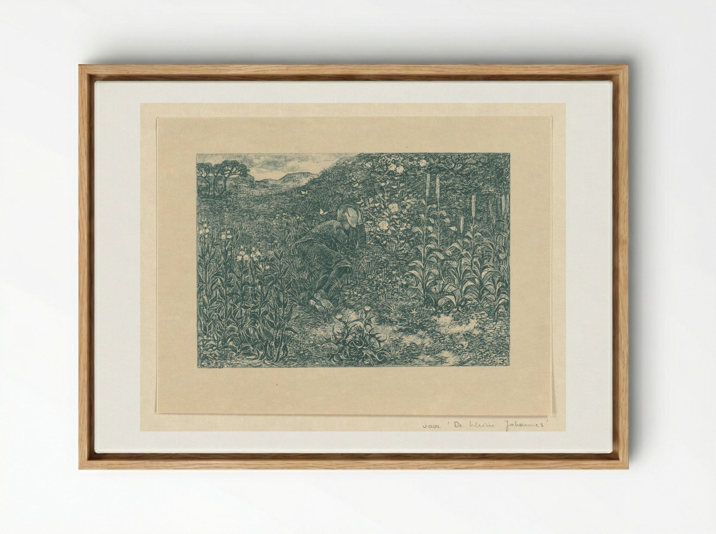 Johannes tussen de struiken - Edzard Koning - Framed Canvas Wood