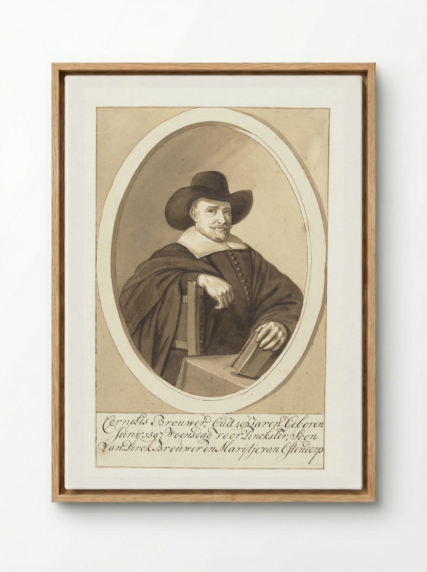 Portret van Diederik Johan, rijksgraaf van Hogendorp van Hofwegen - Cornelis Brouwer - Framed Canvas Wood