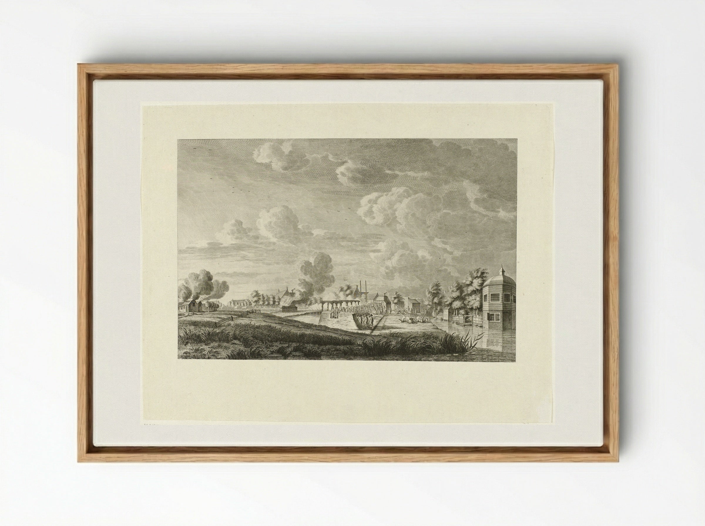 Aanval op Amstelveen - Cornelis Brouwer - Framed Canvas Wood