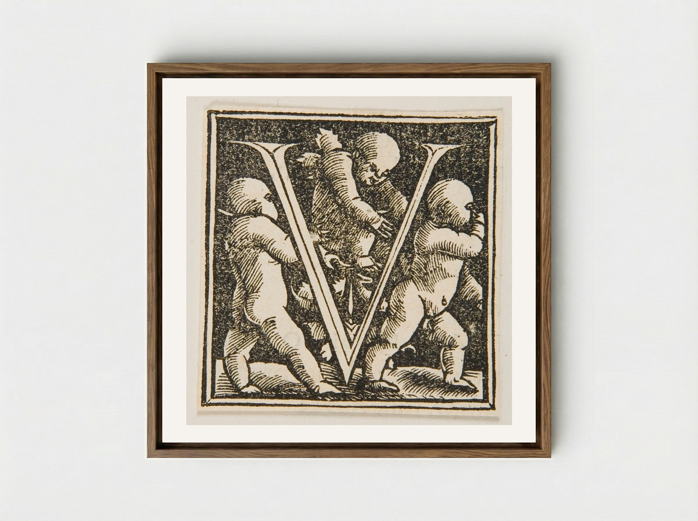 Letter V - Urs Graf - Framed Canvas Wood