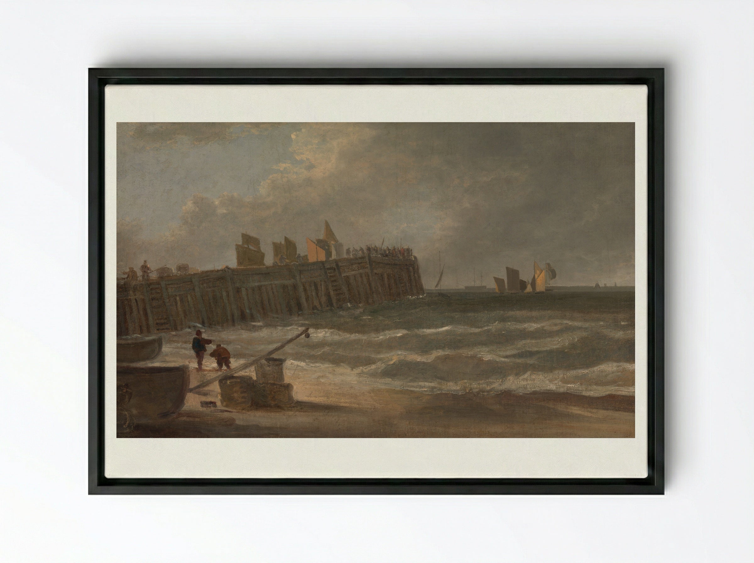 Yarmouth Jetty - John Crome - Framed Canvas Black