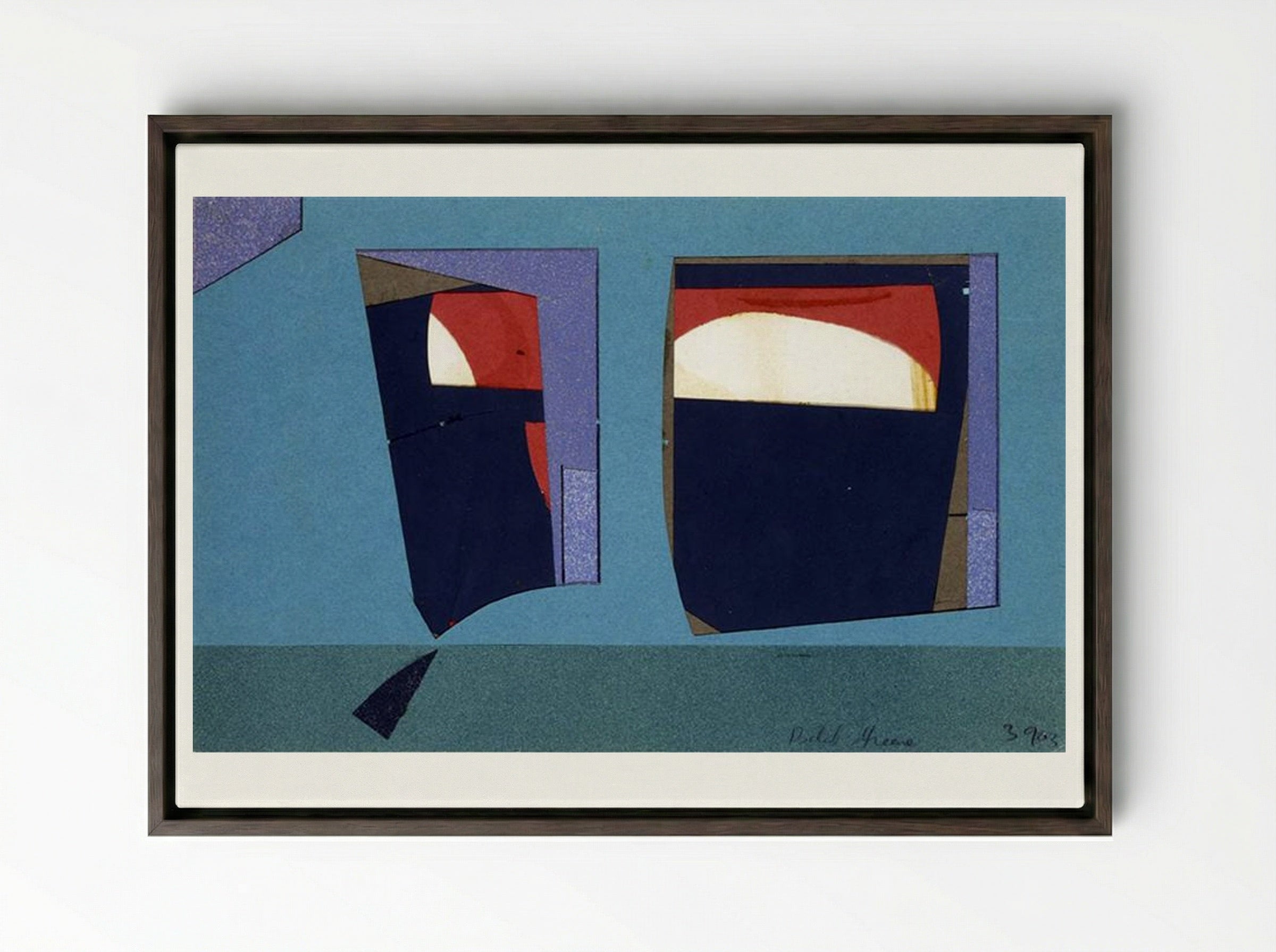 Untitled (39-03) - Balcomb Greene - Framed Canvas Dark Wood