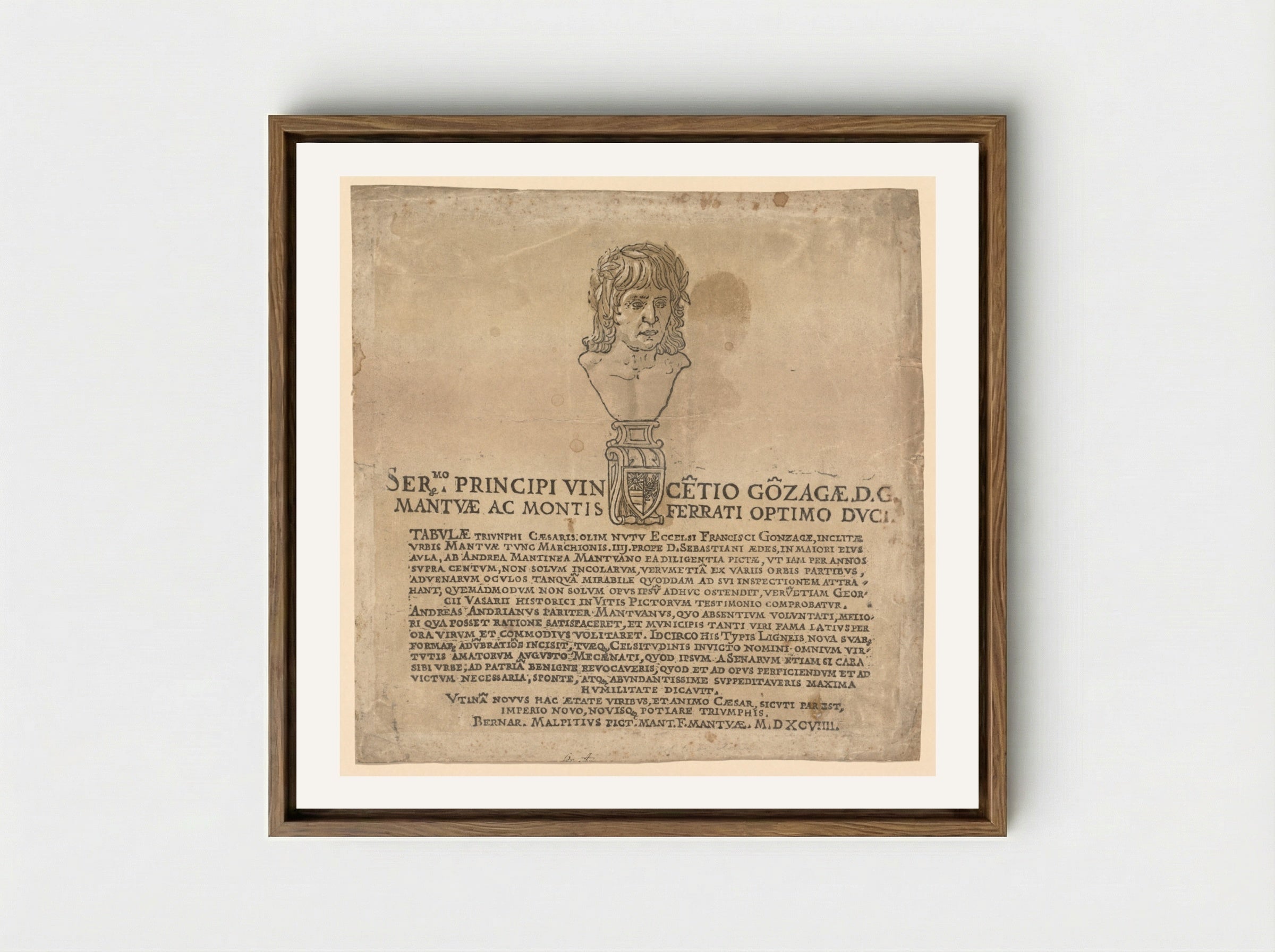 The Triumph of Julius Caesar (Title Page) - Andrea Andreani - Framed Canvas Wood