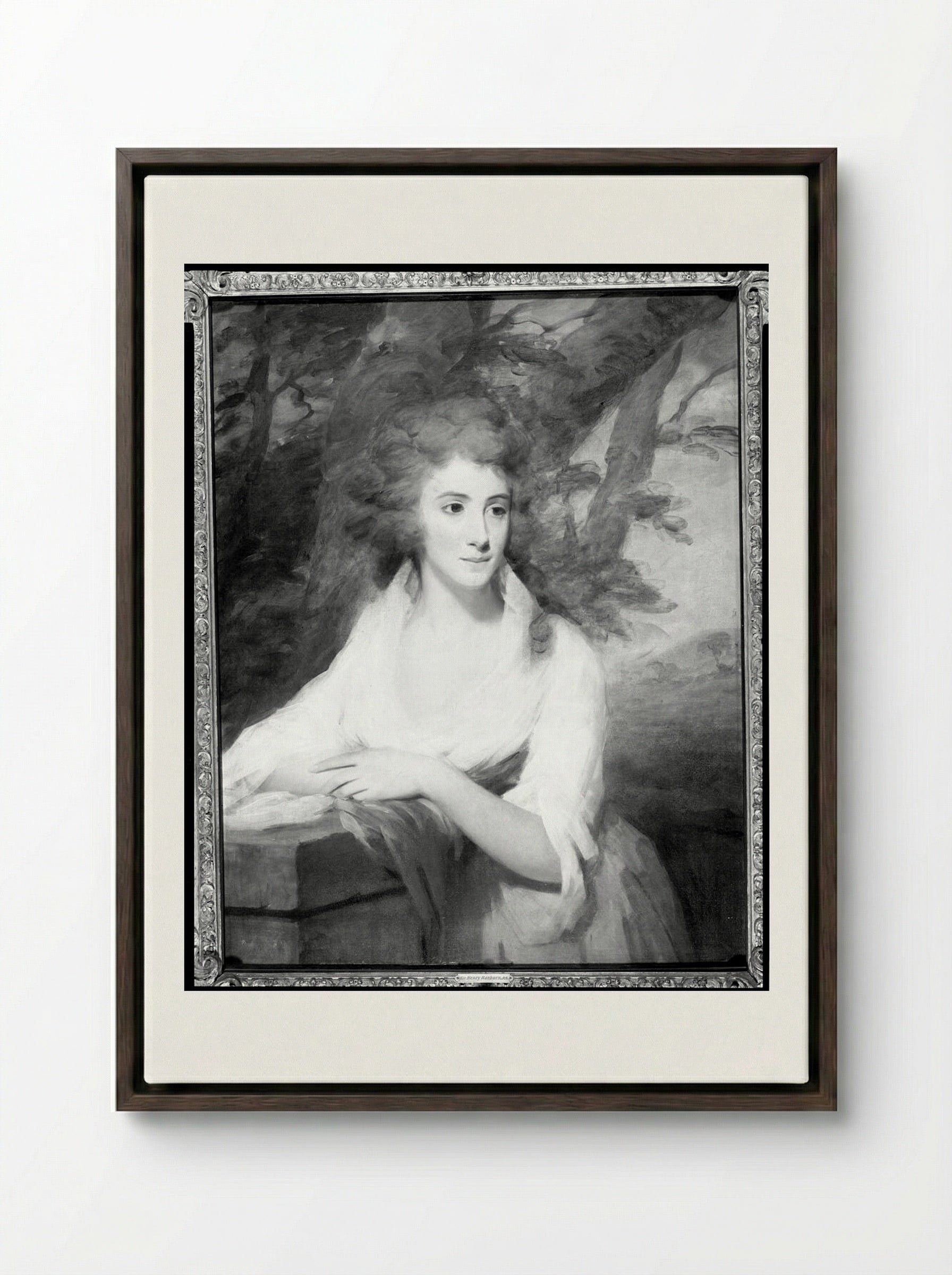 Mary Ann Leslie Rutherford (Mrs. John Rutherford of Edgeston) - Henry Raeburn - Framed Canvas Dark Wood