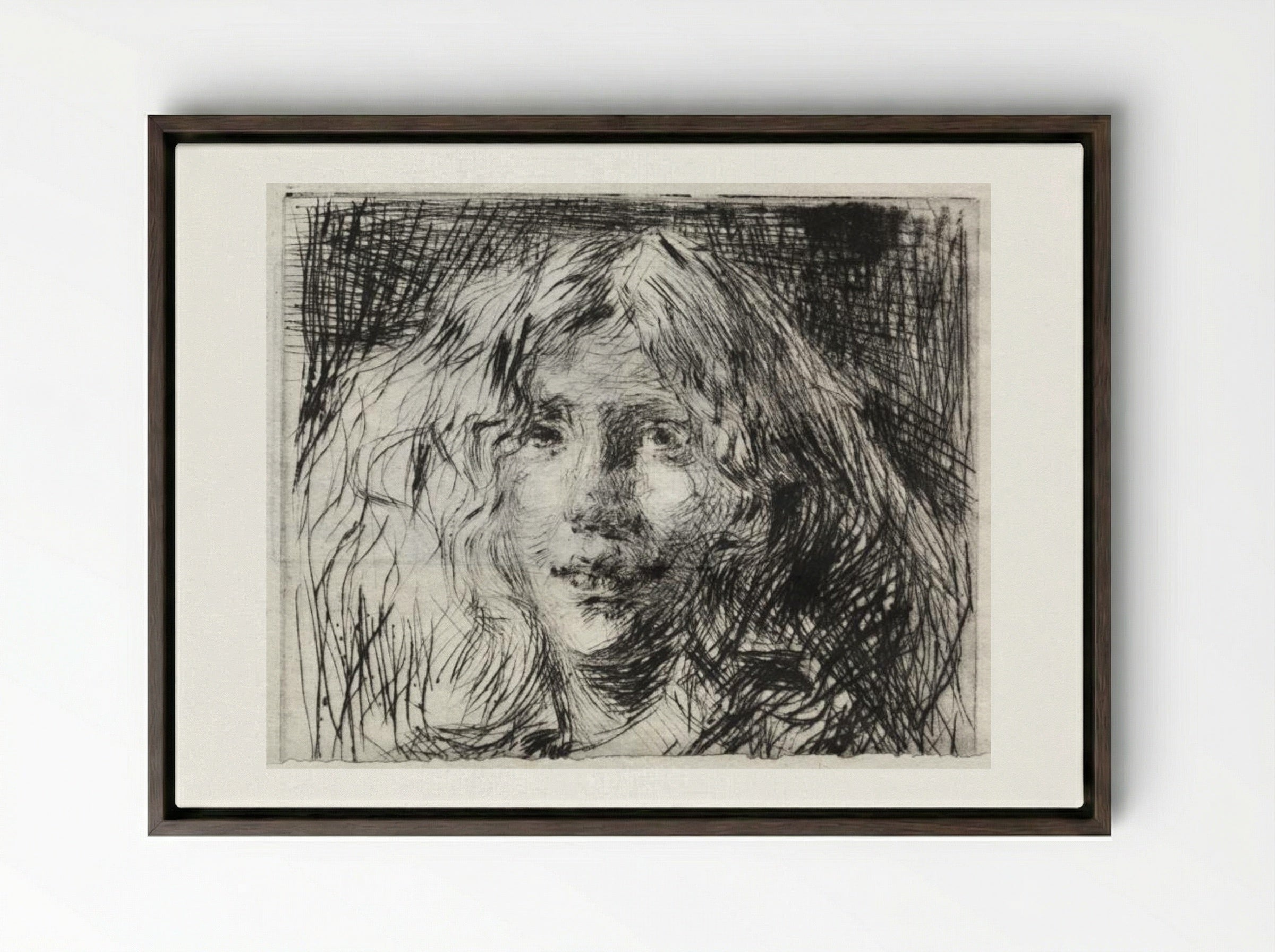 La Belle Irlandaise - James McNeill Whistler - Framed Canvas Dark Wood
