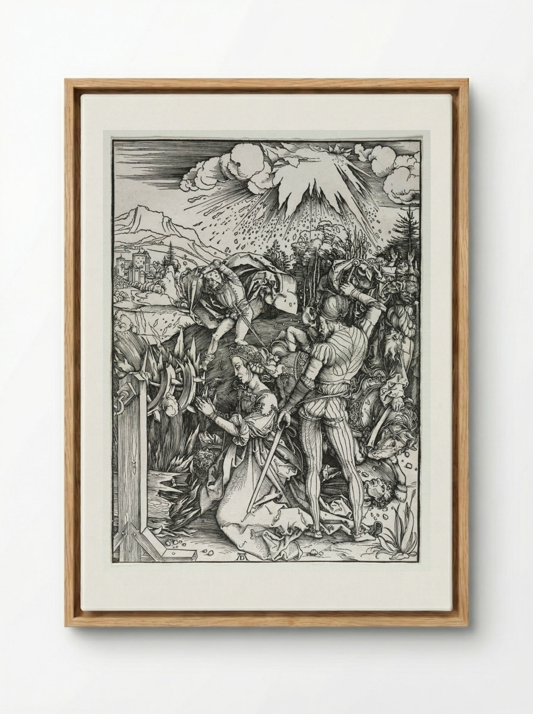 The Martyrdom of Saint Catherine of Alexandria - Albrecht Dürer - Framed Canvas Wood