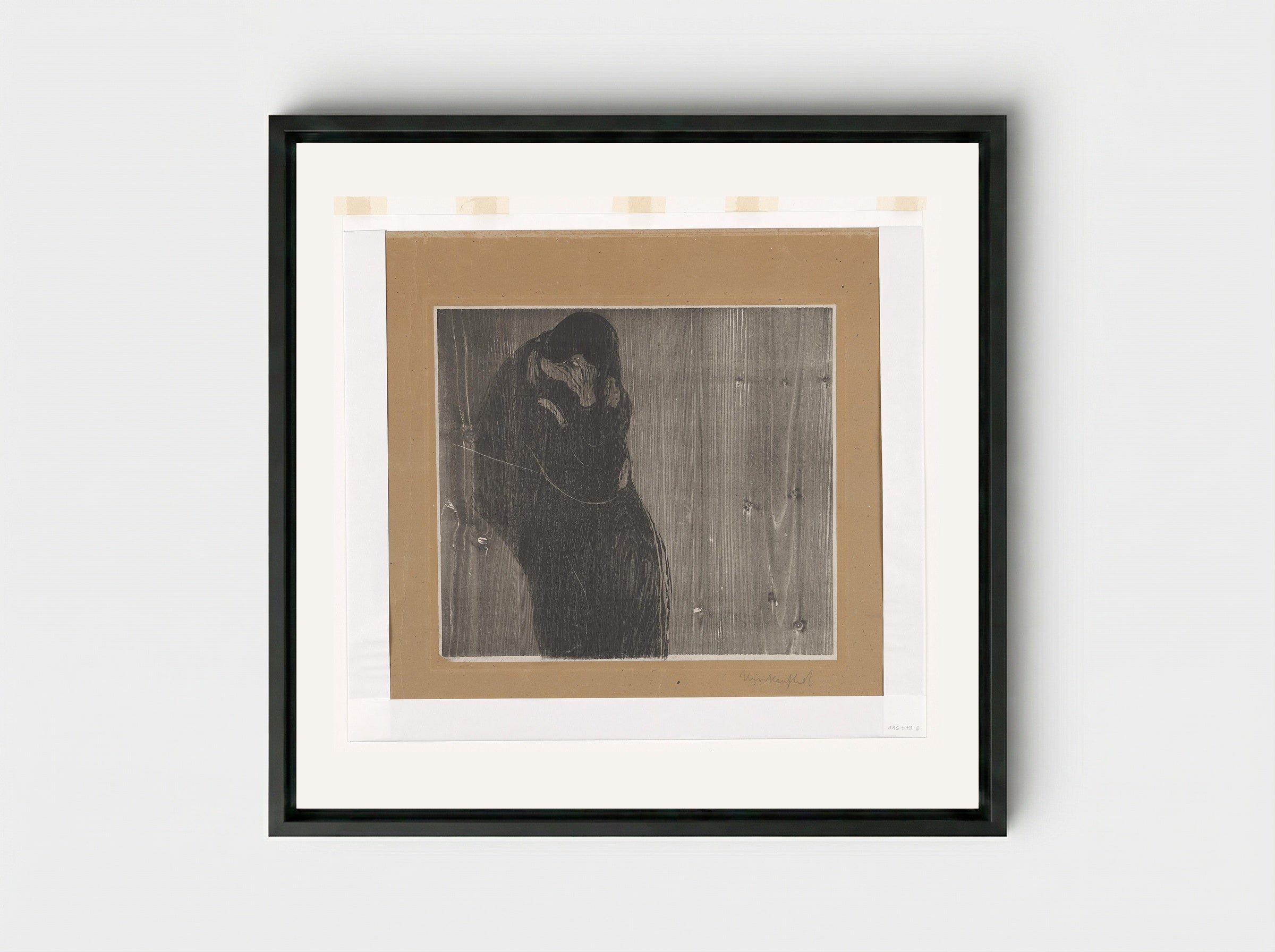 The Kiss III - Edvard Munch - Framed Canvas Black