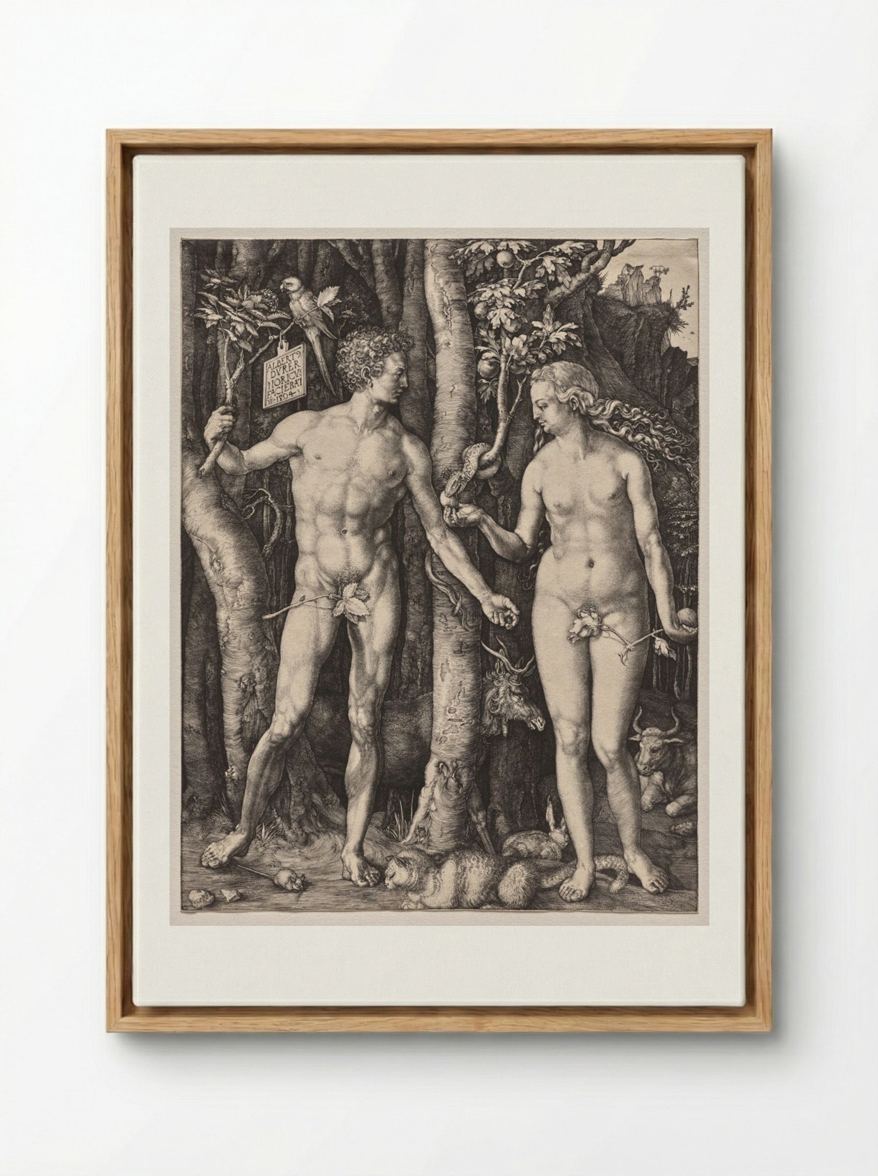 Adam and Eve - Albrecht Dürer - Framed Canvas Wood