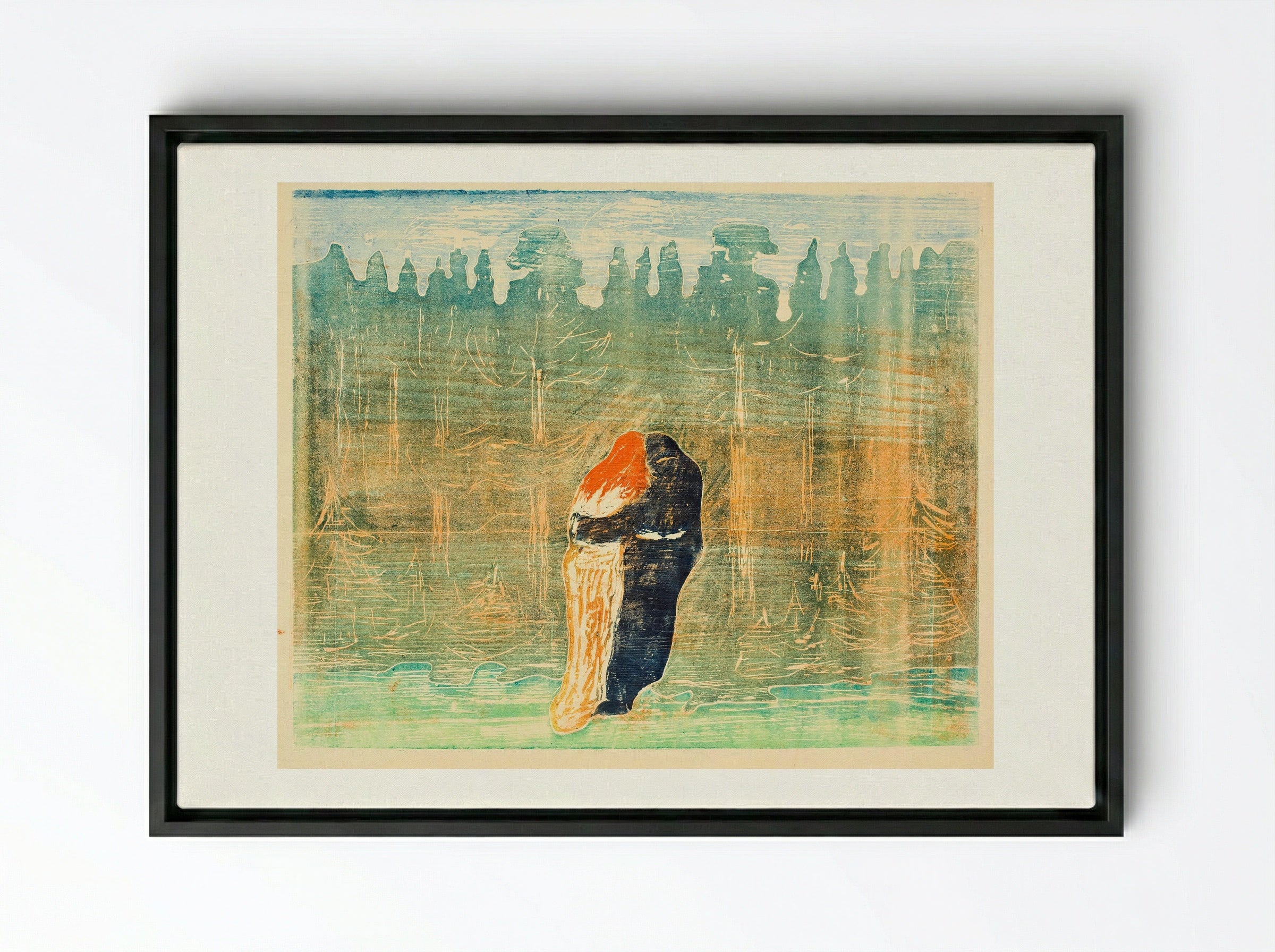 Towards the Forest II - Edvard Munch - Framed Canvas Black