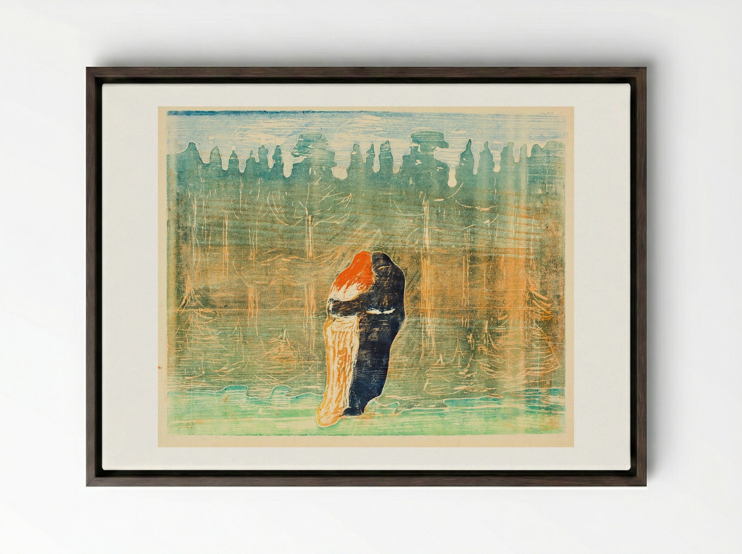 Towards the Forest II - Edvard Munch - Framed Canvas Dark Wood