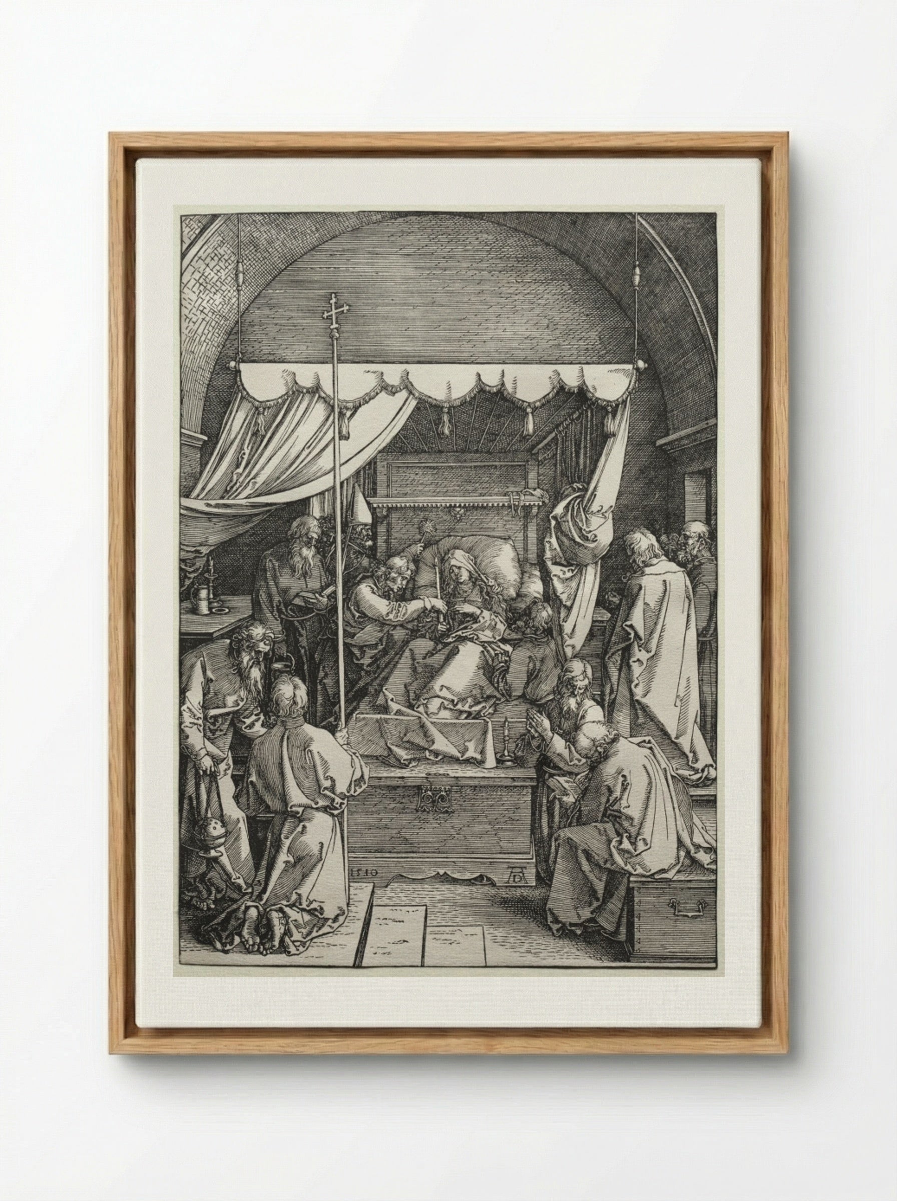The Death of the Virgin - Albrecht Dürer - Framed Canvas Wood