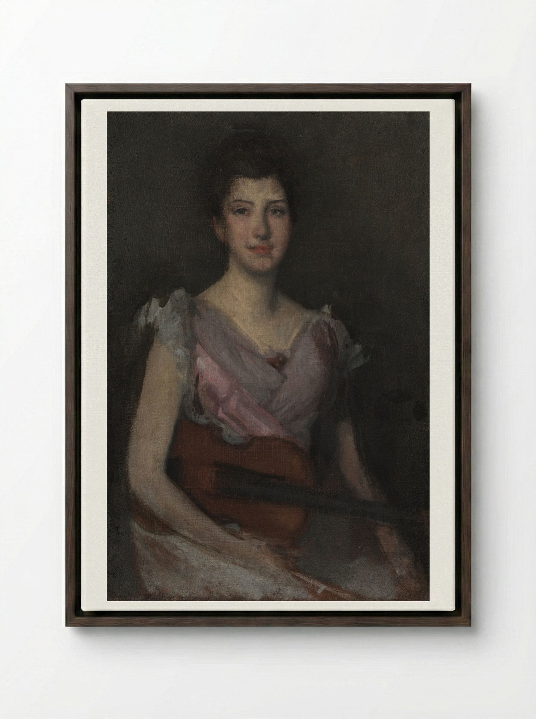 The Violin Player - James McNeill Whistler - Framed Canvas Dark Wood