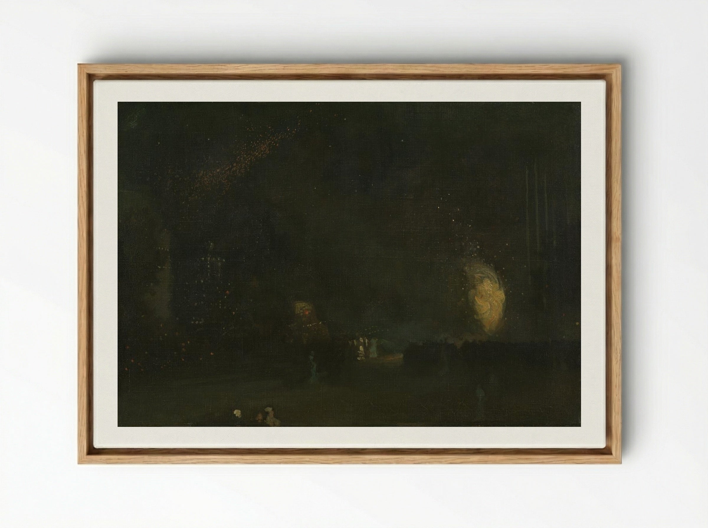 Nocturne in Black and Gold: The Falling Rocket - James McNeill Whistler - Framed Canvas Wood