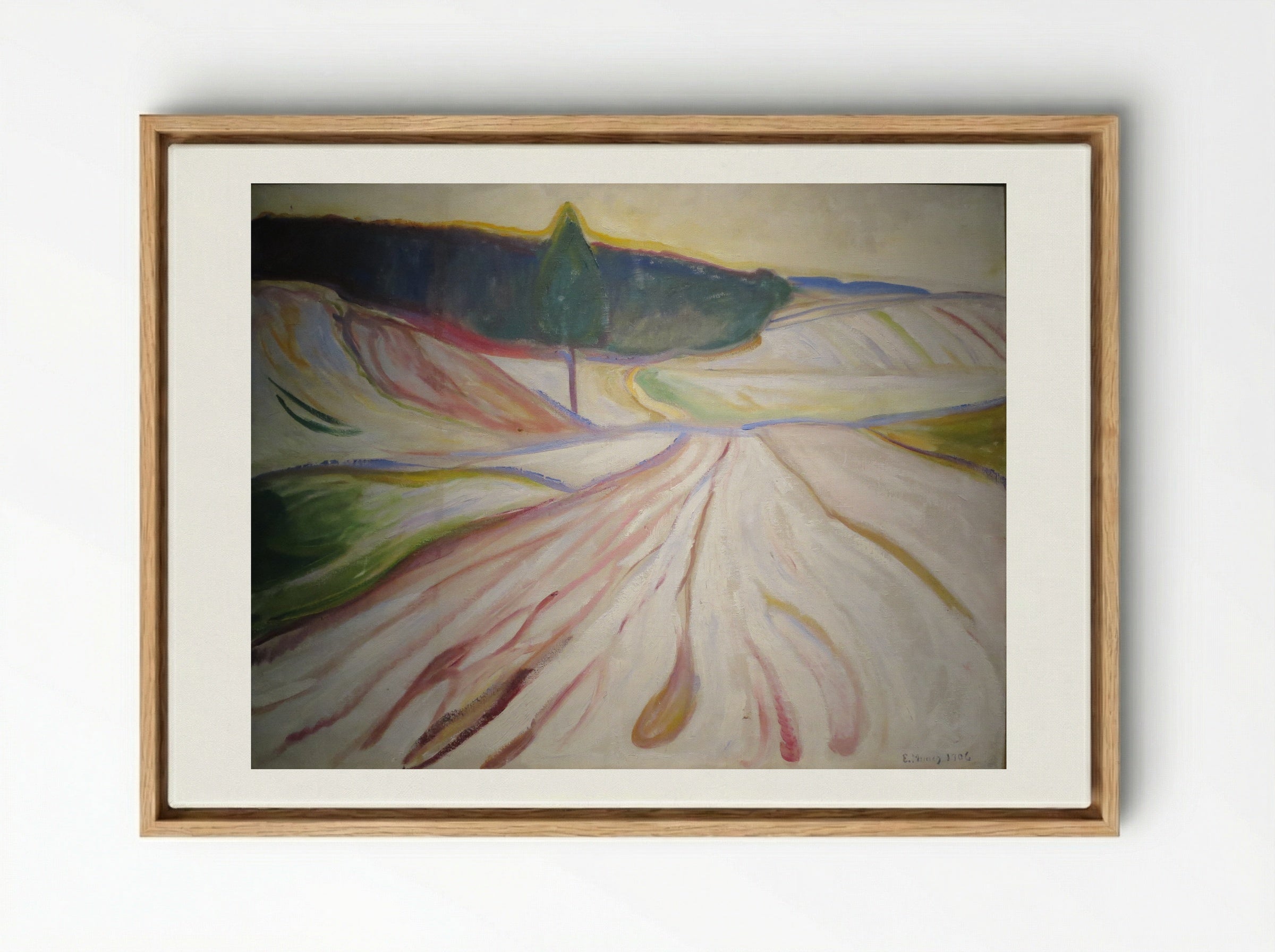 Winter Landscape - Edvard Munch - Framed Canvas Wood
