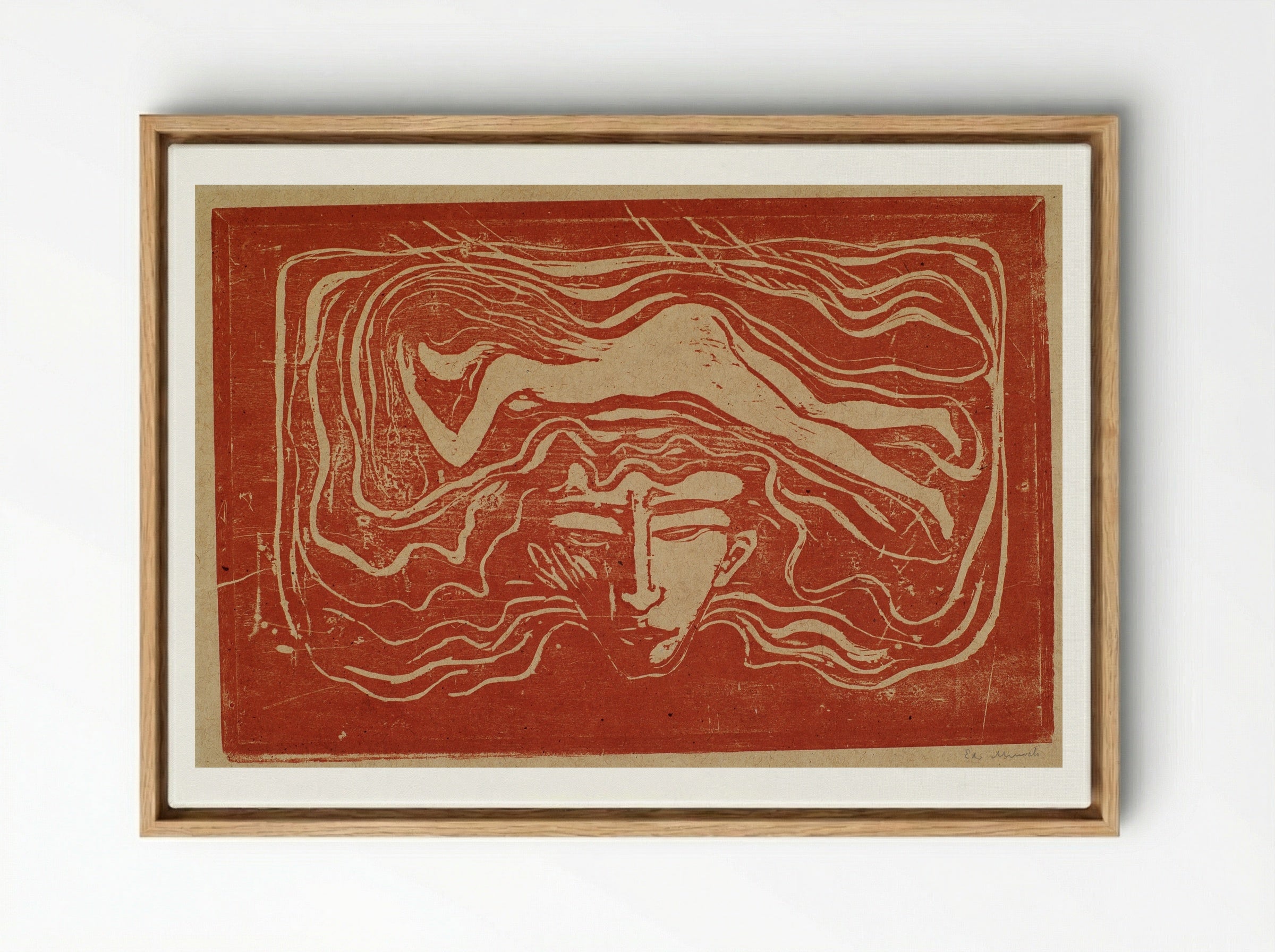 In a Man's Brain - Edvard Munch - Framed Canvas Wood