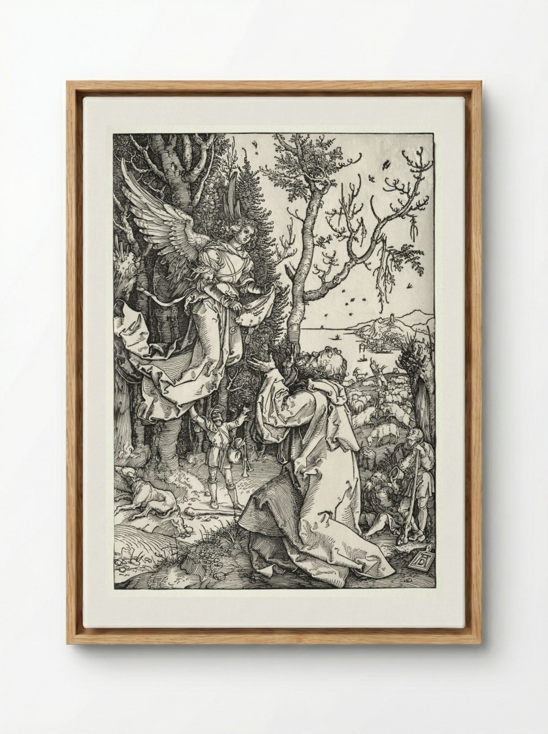 Joachim and the Angel - Albrecht Dürer - Framed Canvas Wood