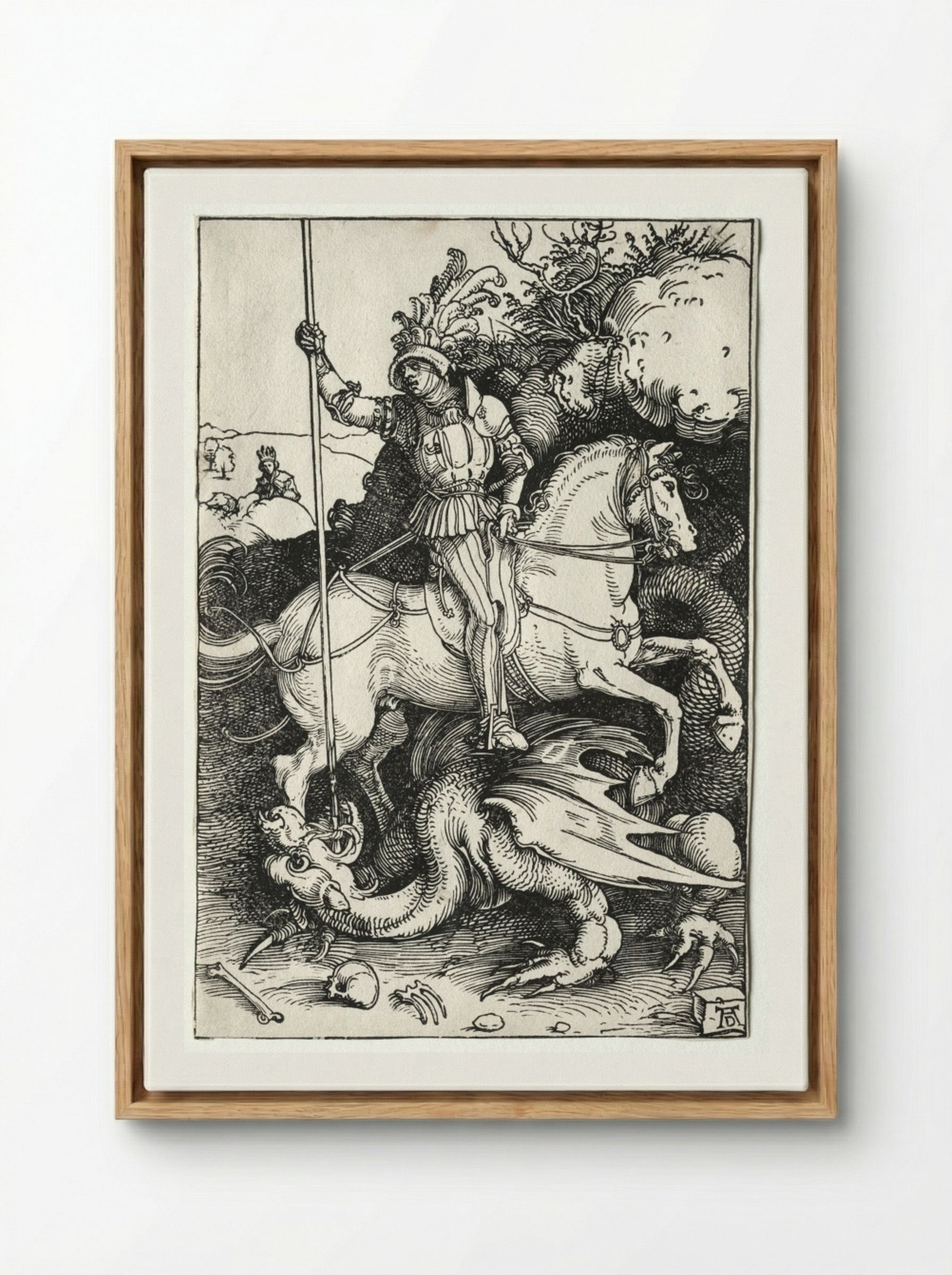 St. George on Horseback - Albrecht Dürer - Framed Canvas Wood