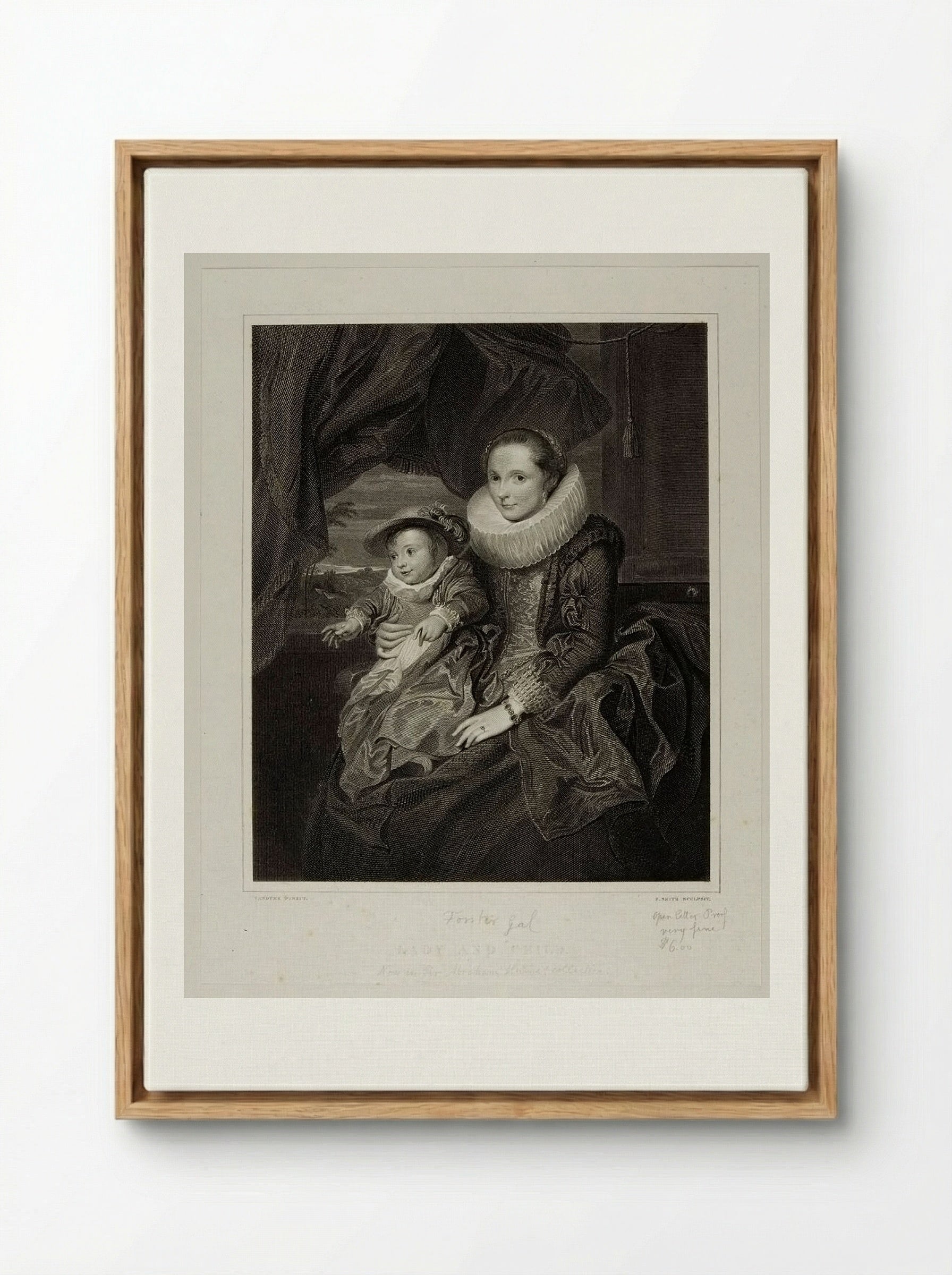 Lady and Child - Edward Smith - Framed Canvas Wood