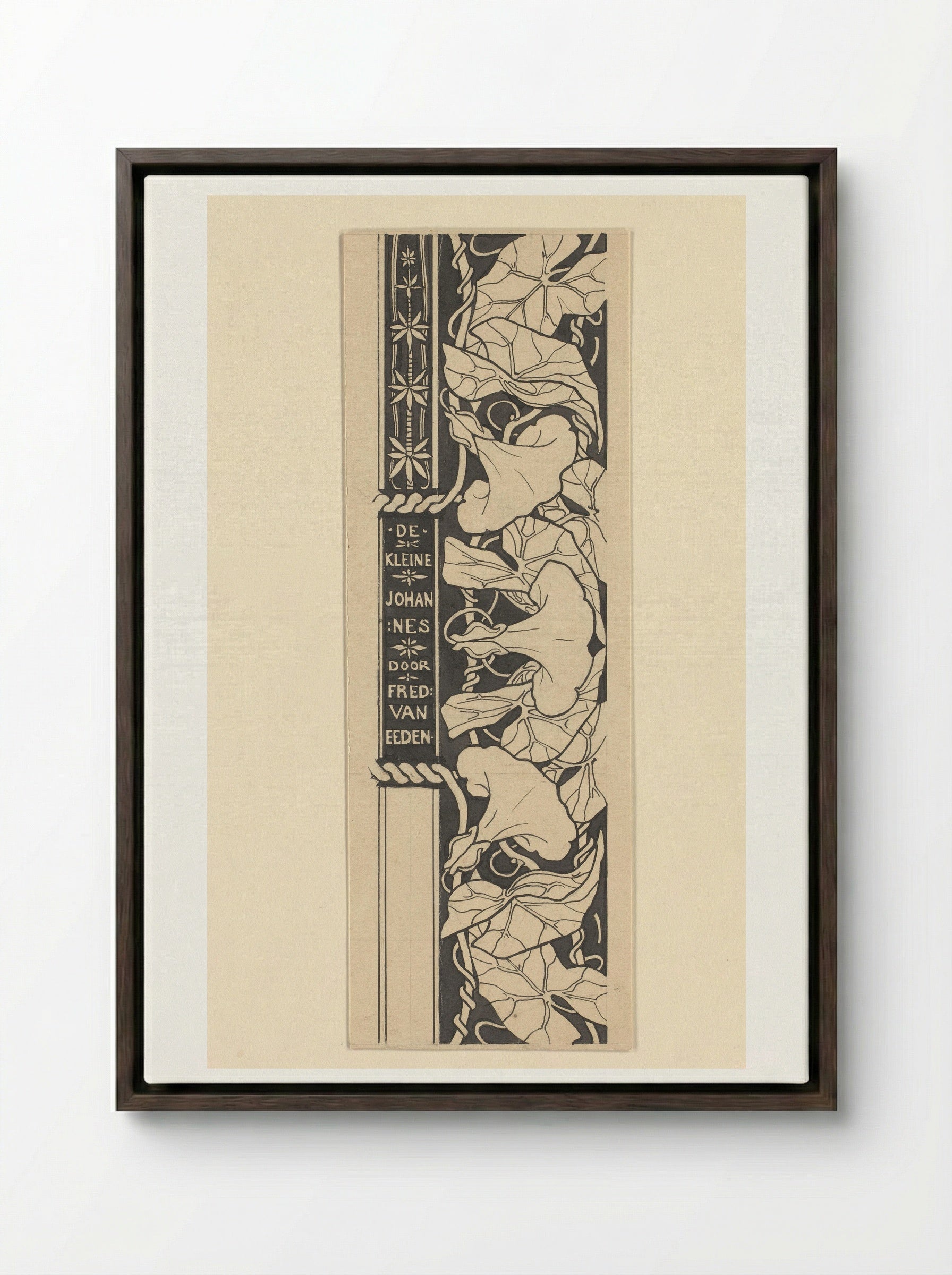 Titeldecoratie met winde - Edzard Koning - Framed Canvas Dark Wood