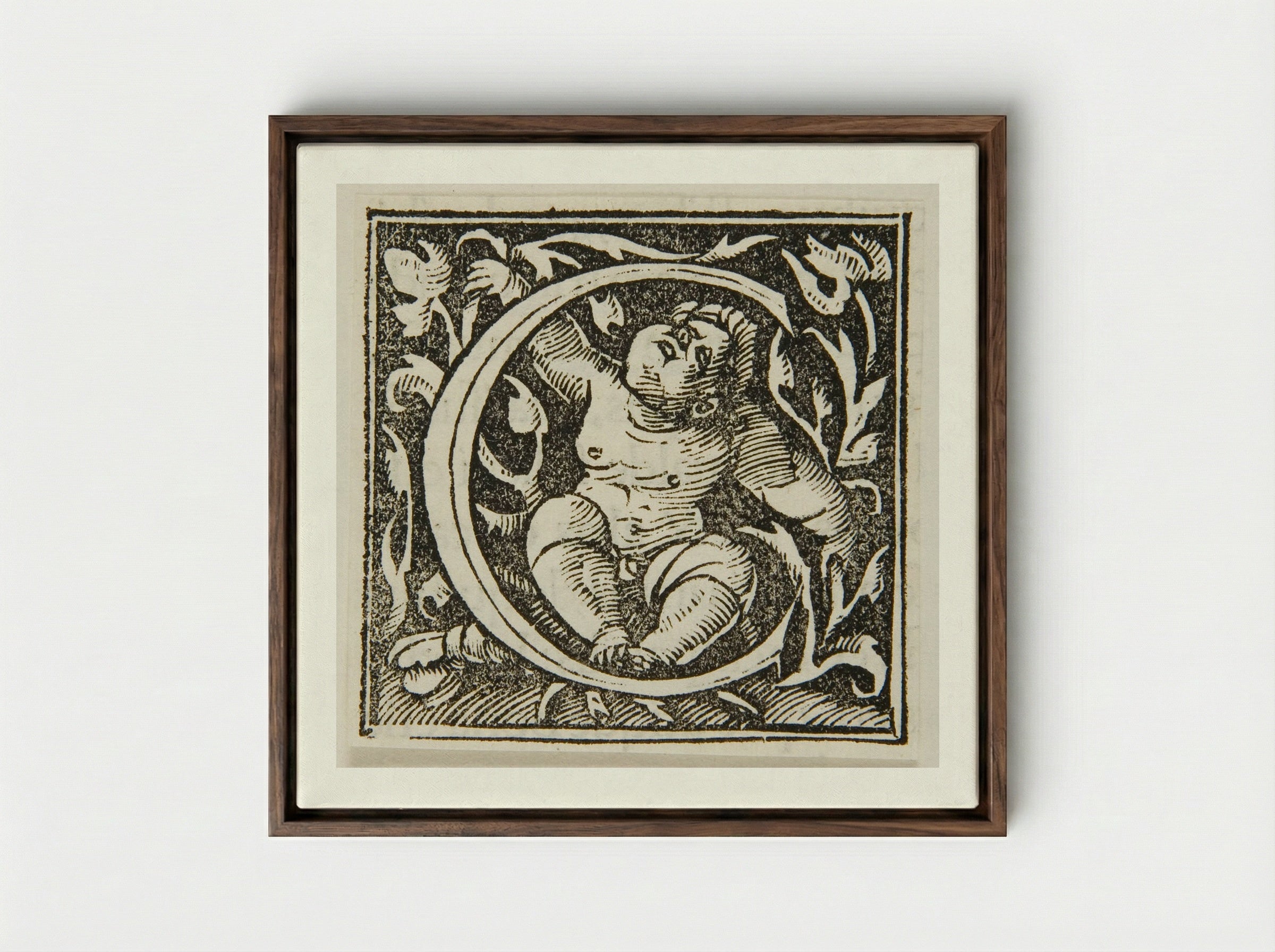 Letter C - Urs Graf - Framed Canvas Dark Wood