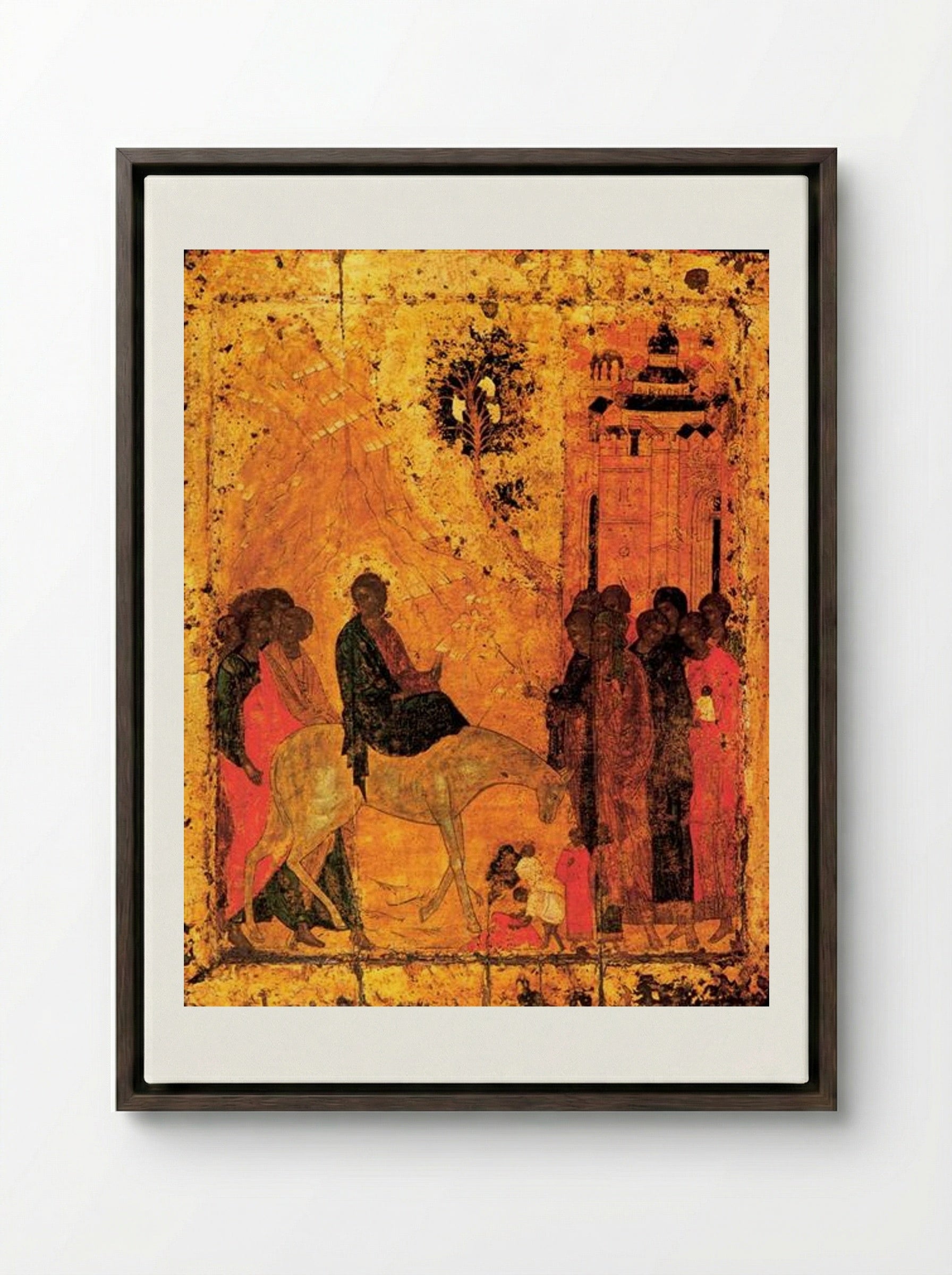 Entry into Jerusalem - Andrei Rublev - Framed Canvas Dark Wood