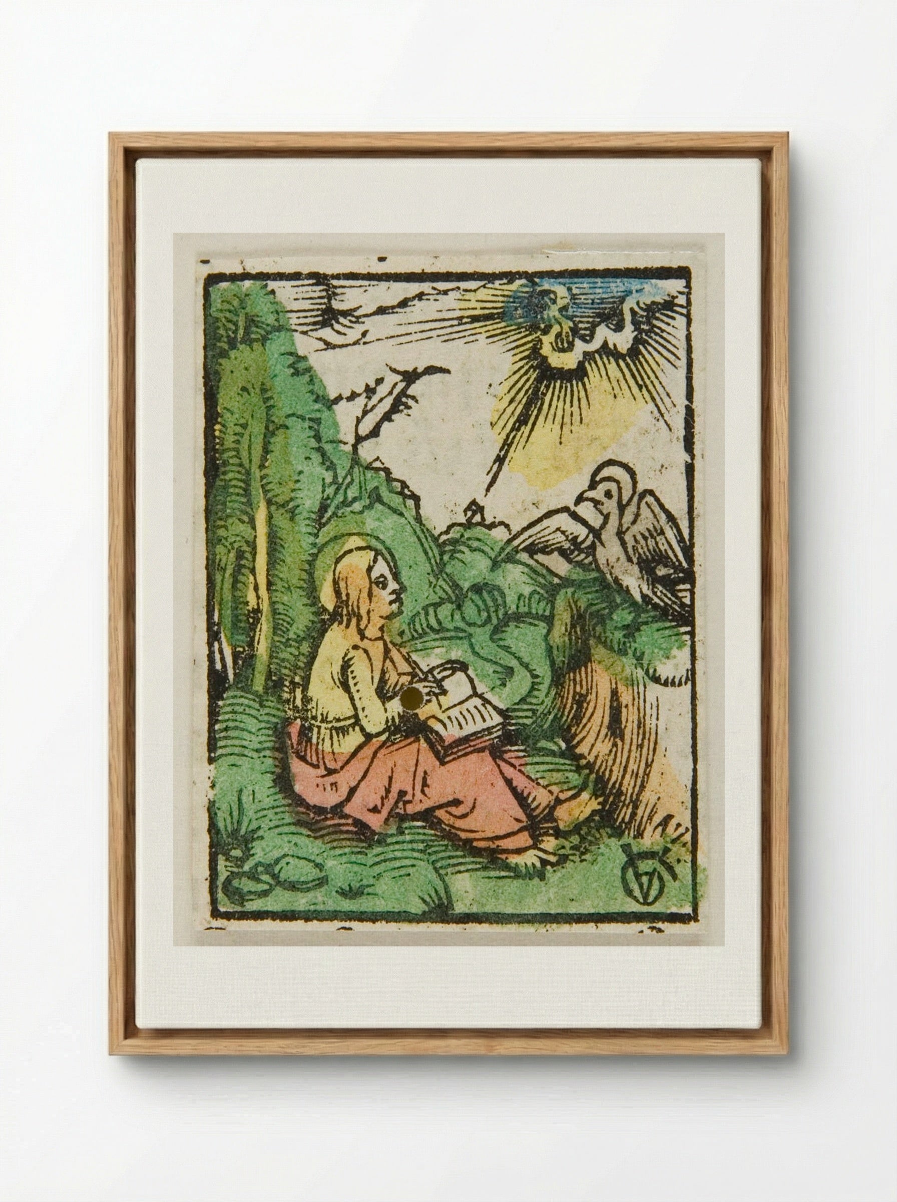 Saint John on Patmos - Urs Graf - Framed Canvas Wood