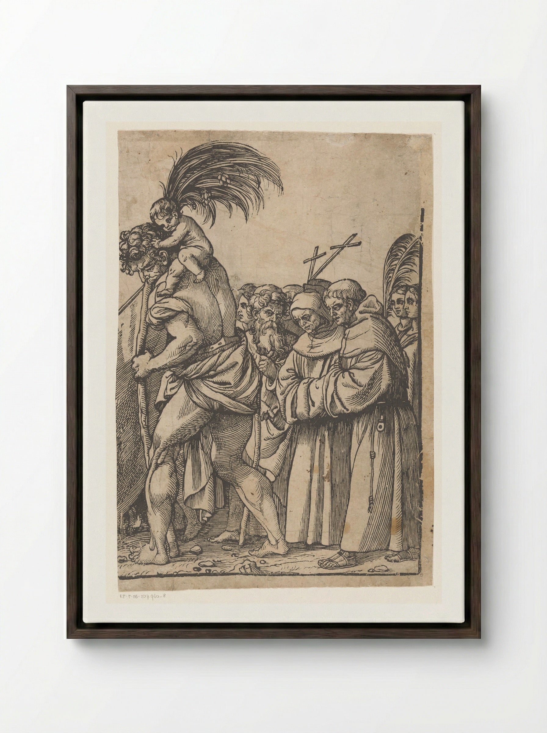 Triomf van Christus (achtste deel) - Andrea Andreani - Framed Canvas Dark Wood
