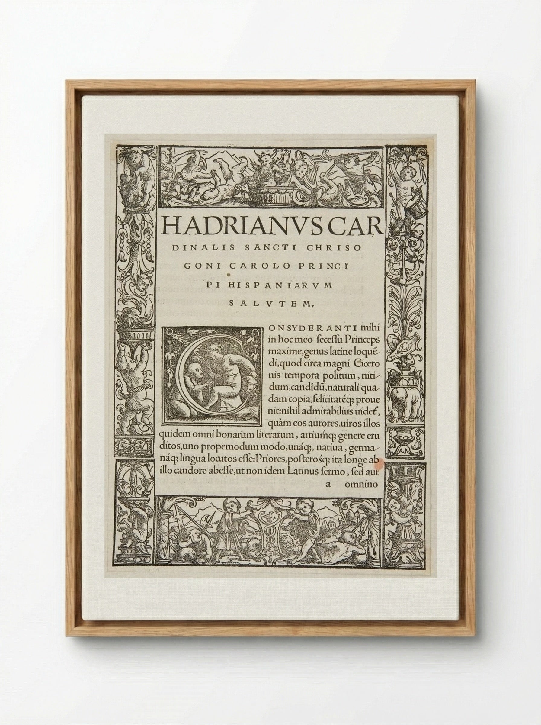Initial Letter C - Urs Graf - Framed Canvas Wood