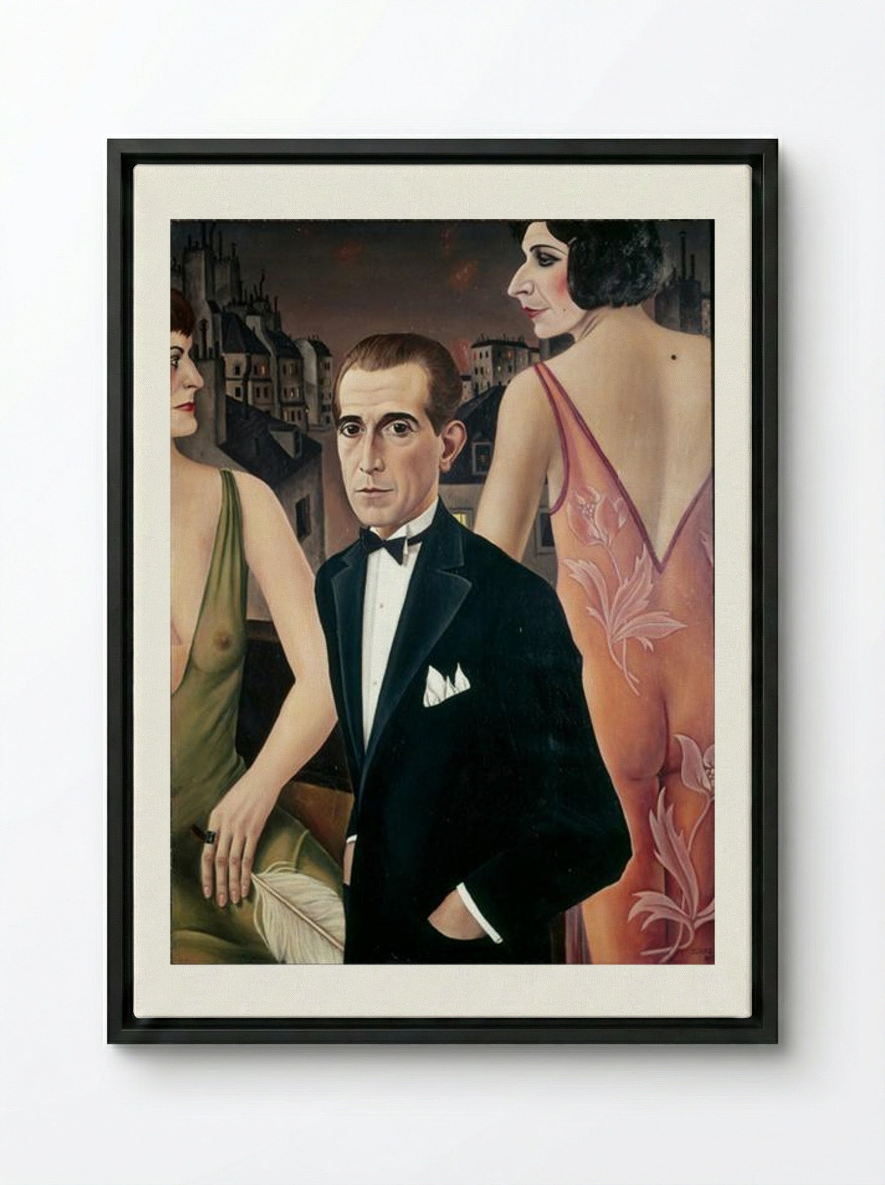 Portrait of Baroness von St. Genois d’Anneaucourt - Christian Schad - Framed Canvas Black