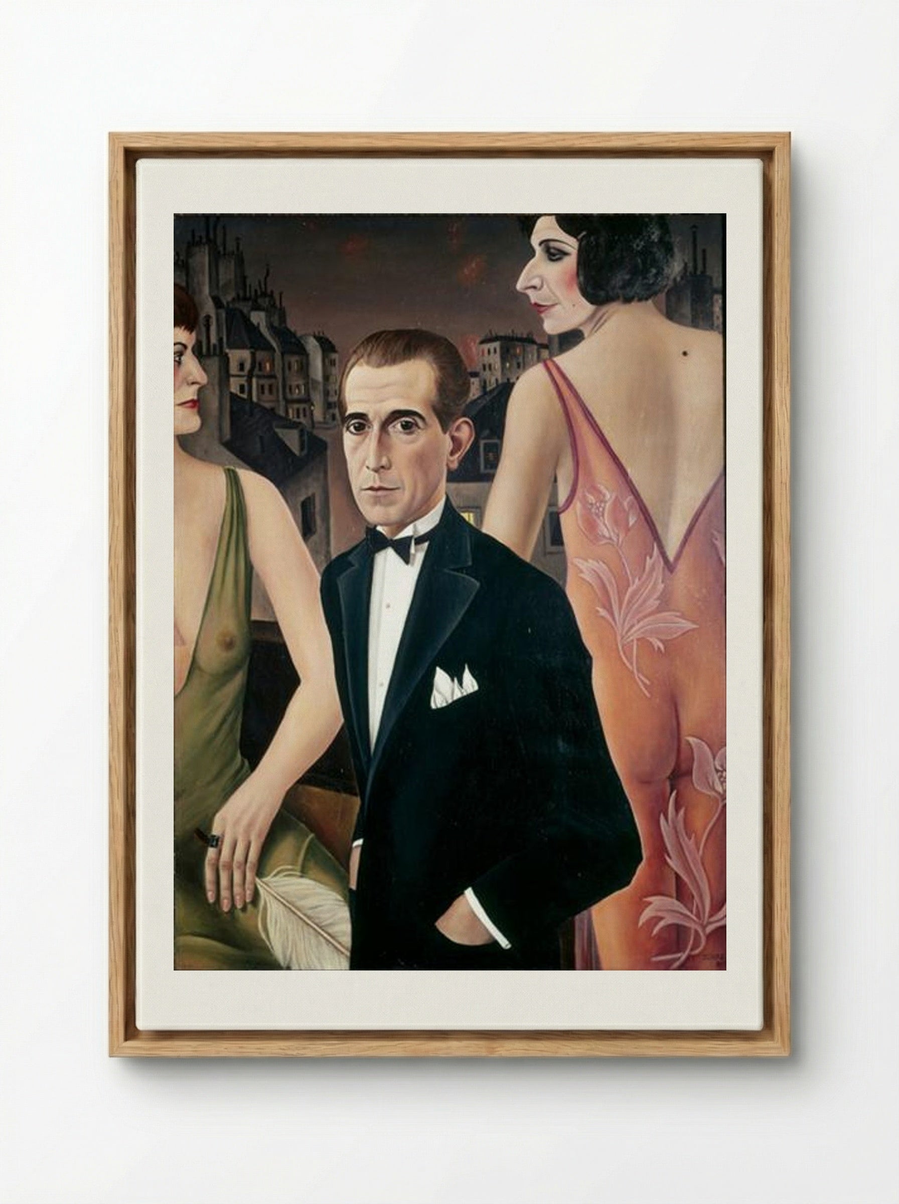 Portrait of Baroness von St. Genois d’Anneaucourt - Christian Schad - Framed Canvas Wood