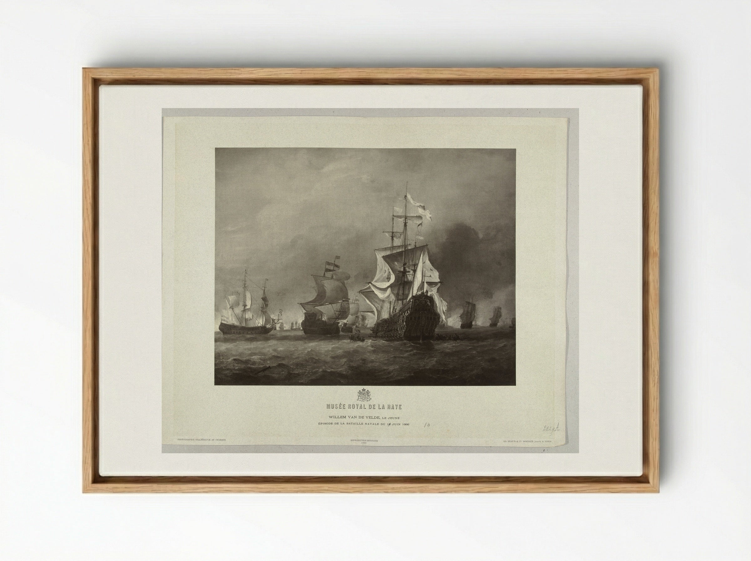 The Capture of the Royal Prince - Adolphe Braun & Cie. - Framed Canvas Wood