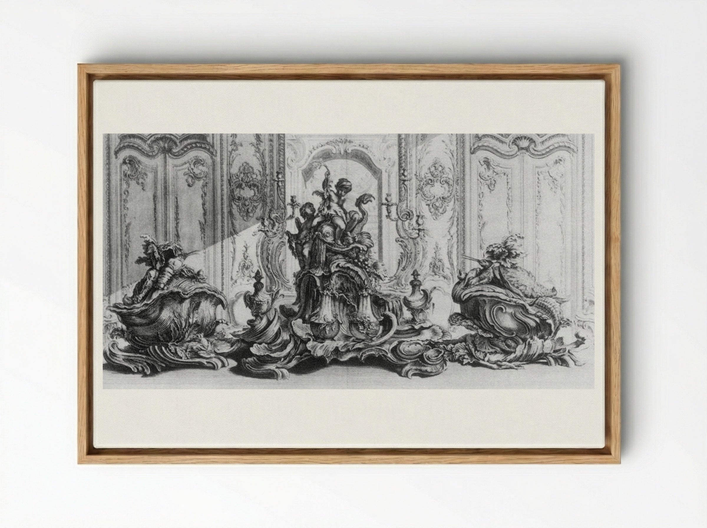 Sculpture Project in Silver for a Large Table Garniture - Gabriel Huquier - Framed Canvas Wood