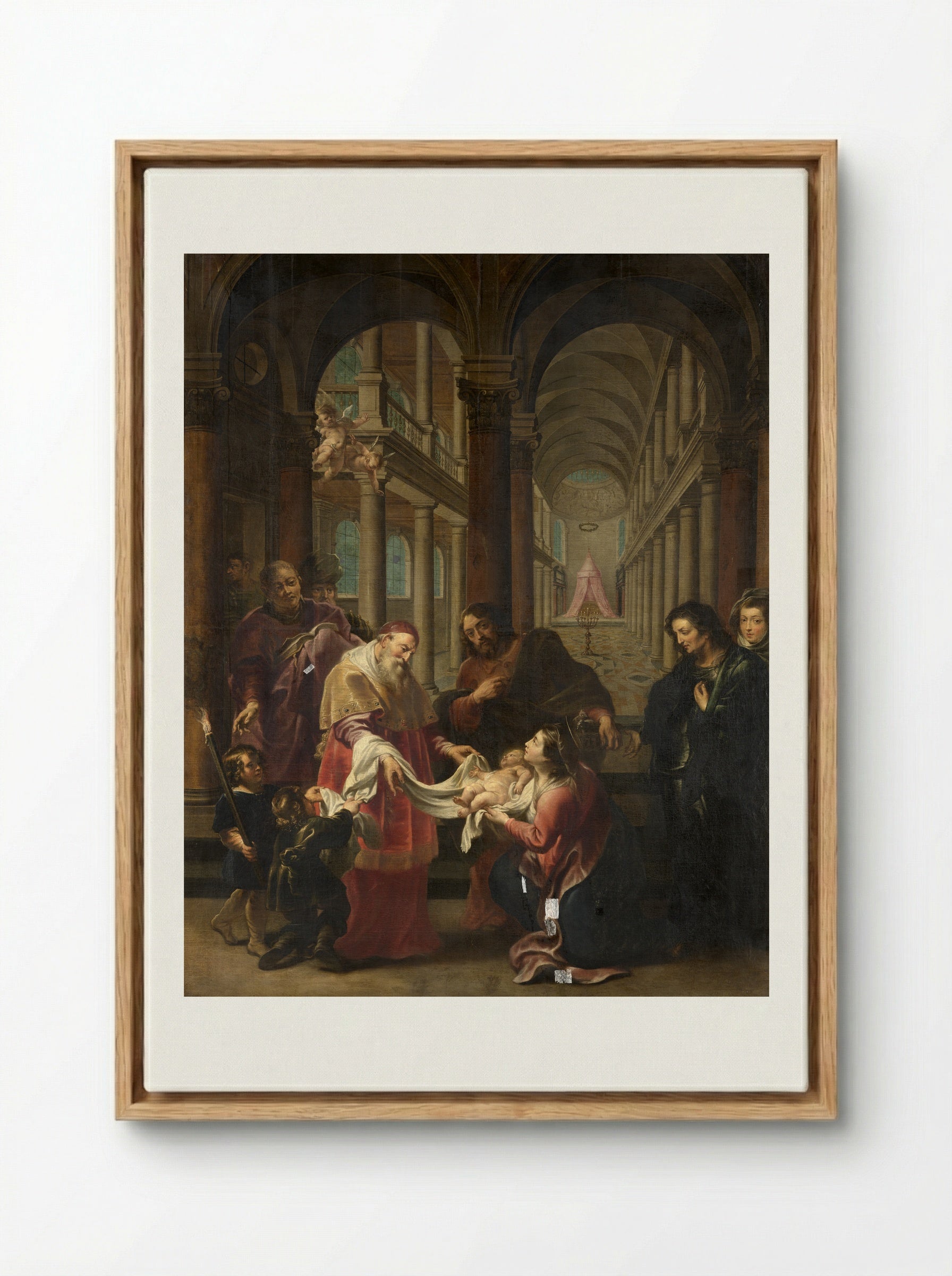 The Coronation of the Virgin by the Christ Child - Cornelis Schut (I) - Framed Canvas Wood
