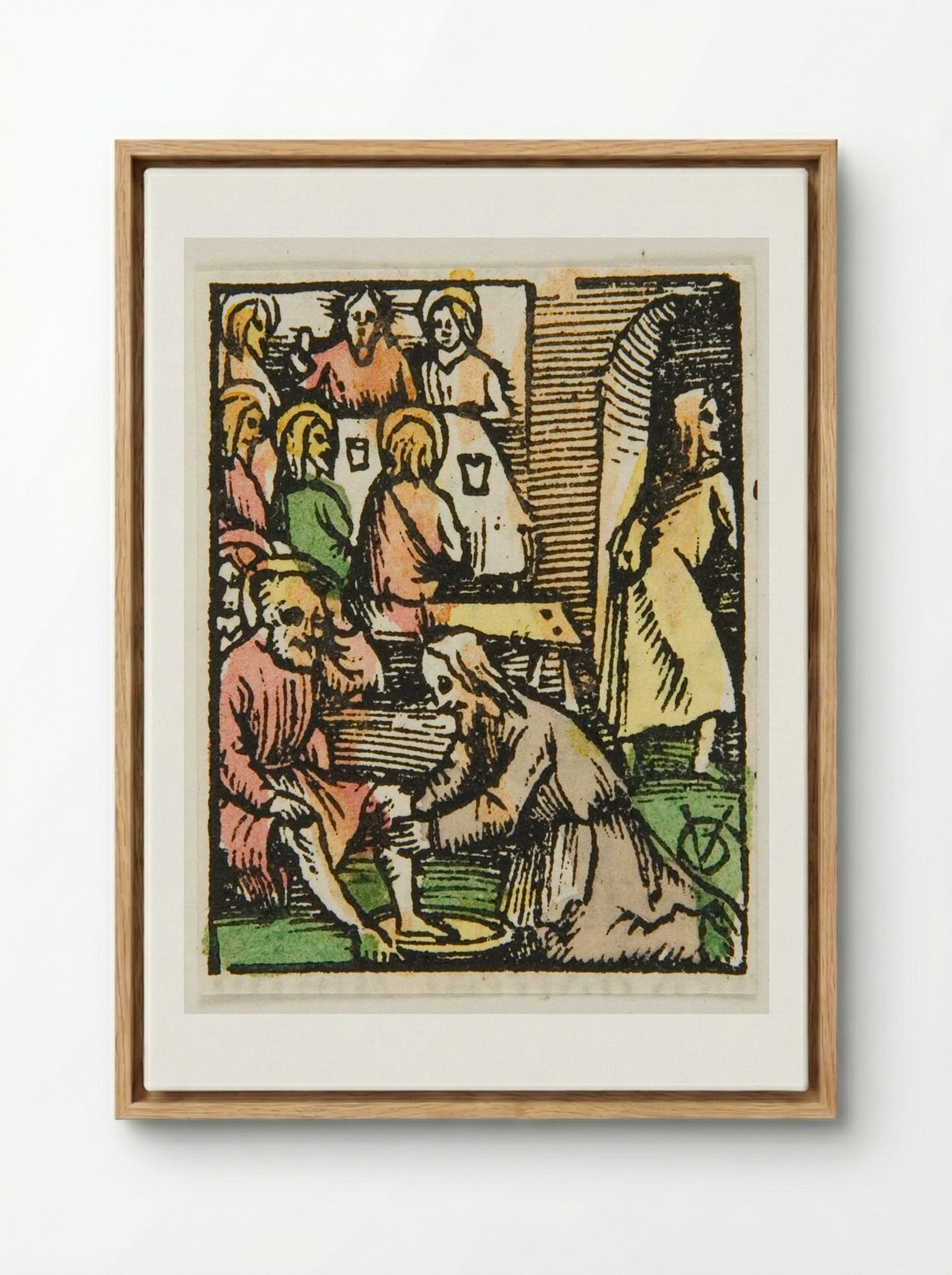 Christ Washing the Feet of His Disciples - Urs Graf - Framed Canvas Wood