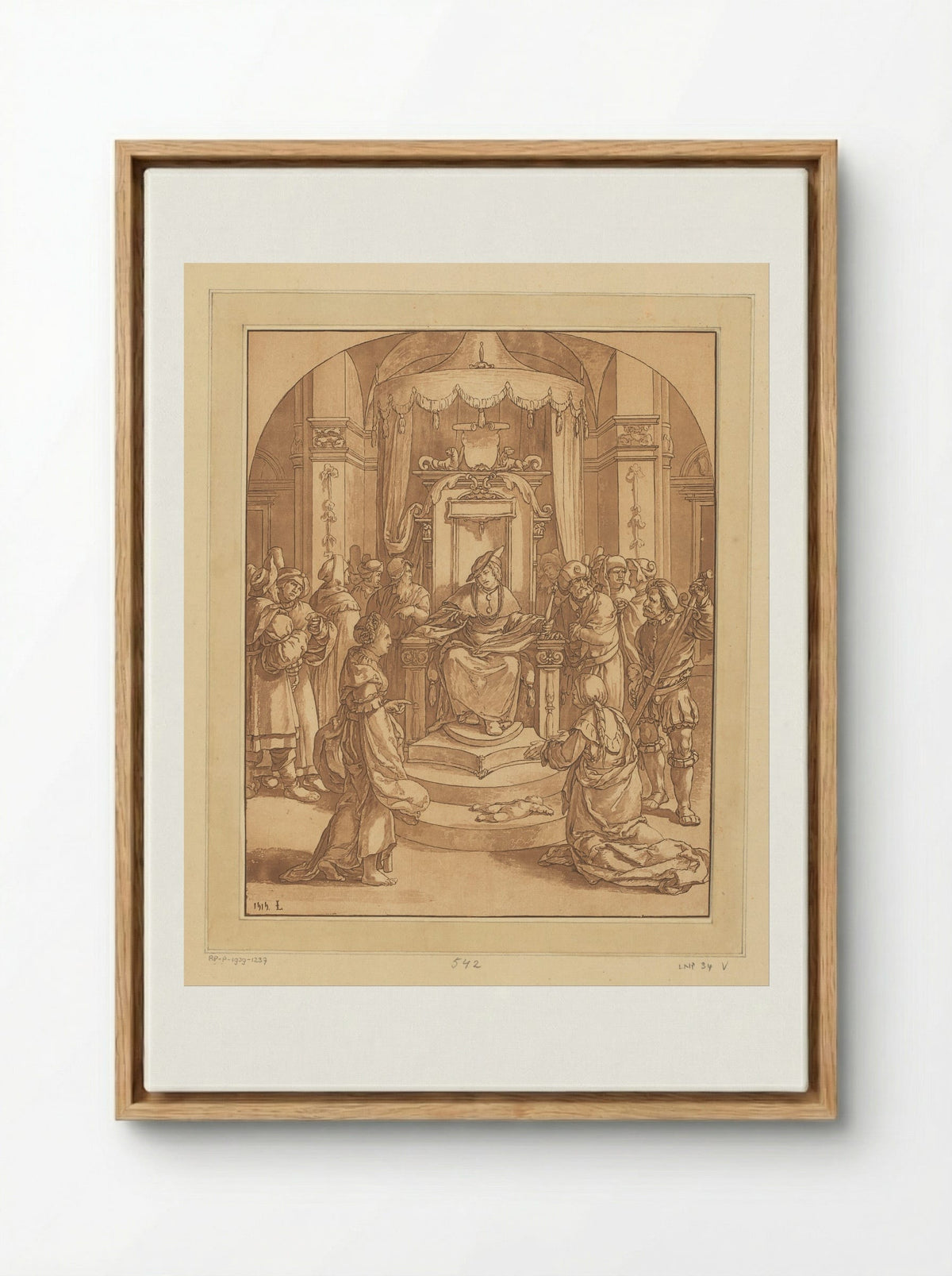 The Judgement of Solomon - Cornelis Brouwer - Framed Canvas Wood
