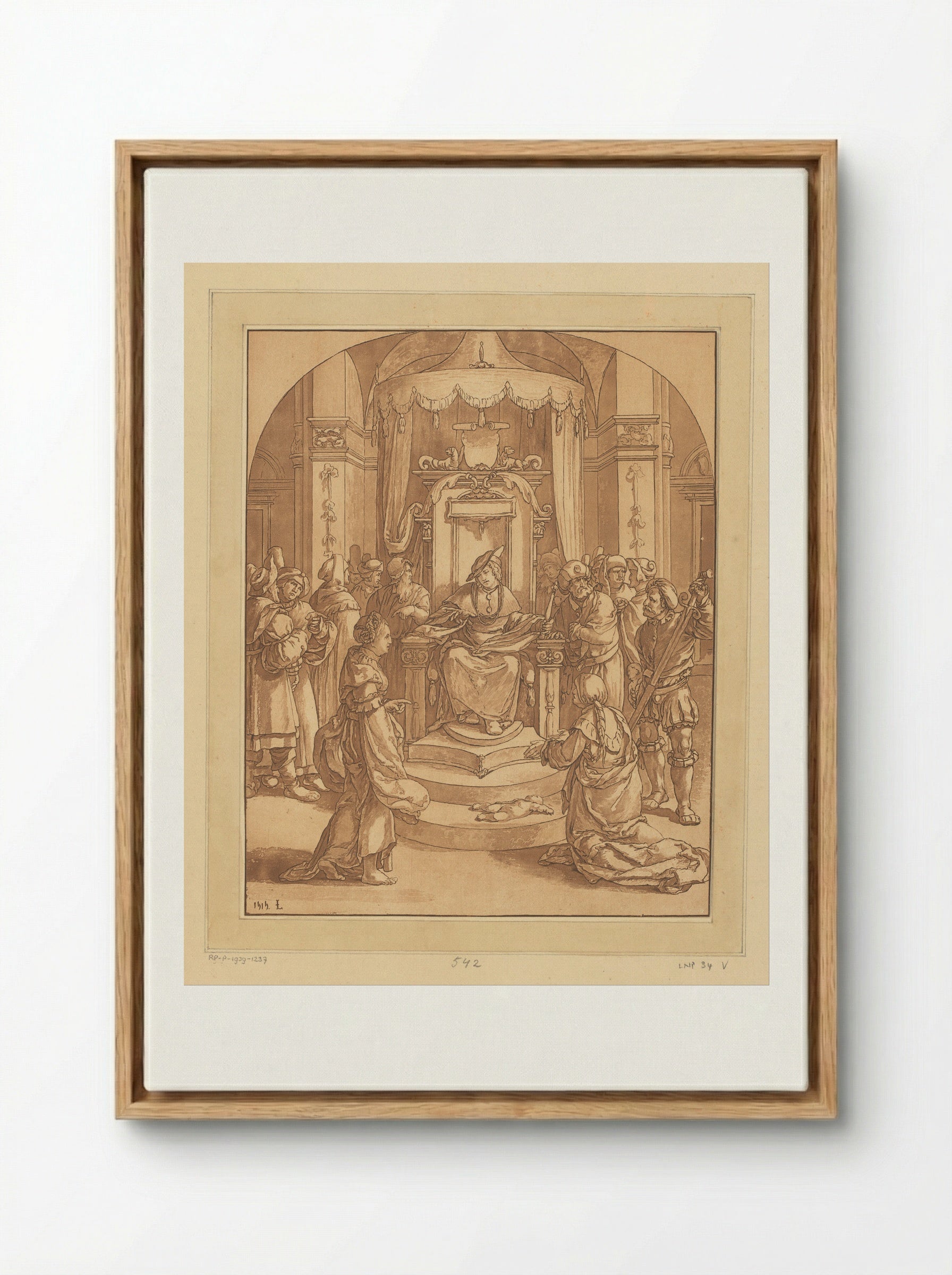 The Judgement of Solomon - Cornelis Brouwer - Framed Canvas Wood