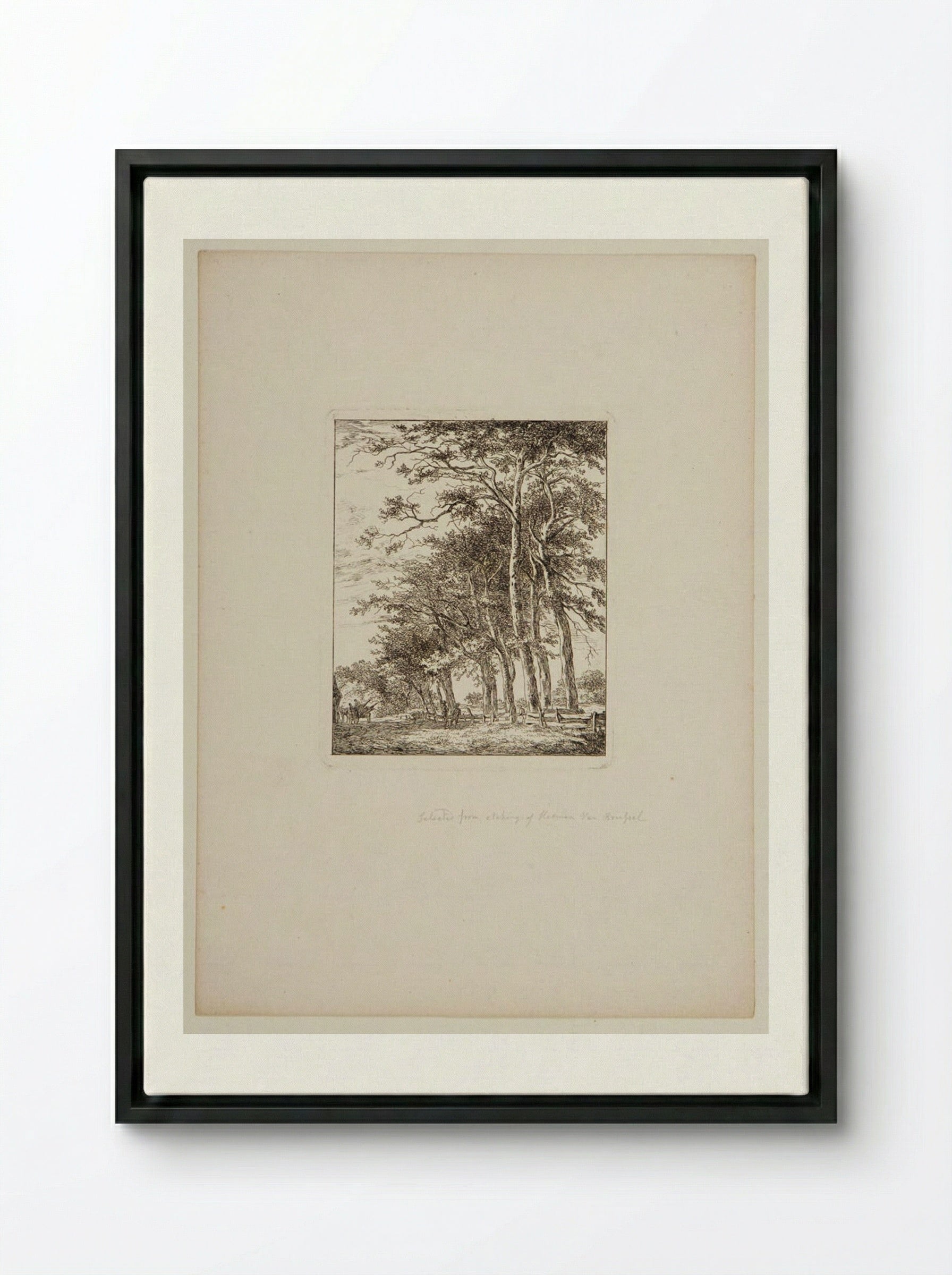 Plate V (Tree-Lined Path) - Hermanus van Brussel - Framed Canvas Black