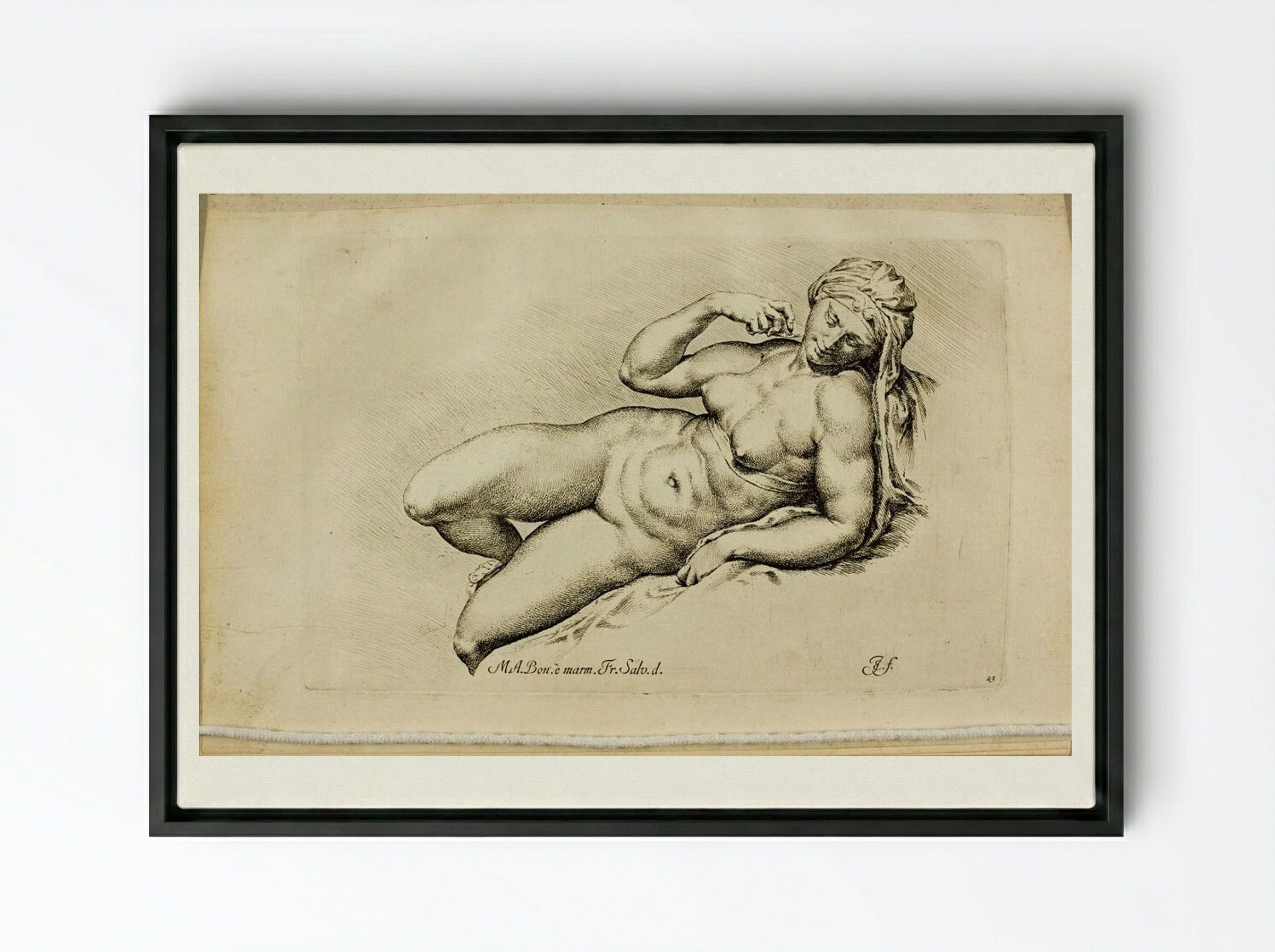Plate 23: Aurora (Dawn) - Jan de Bisschop - Framed Canvas Black