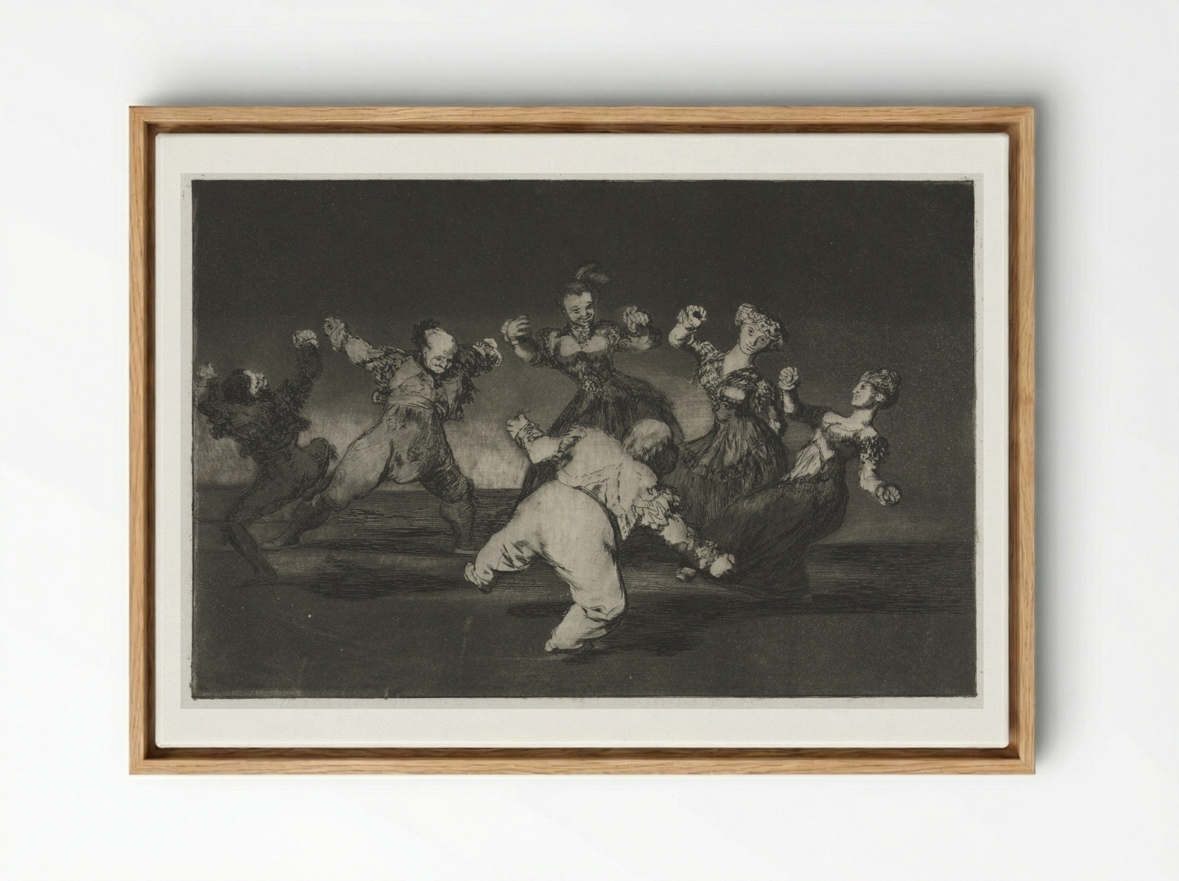 The Proverbs: If Marion Will Dance, Then She Has to Take the Consequences - Francisco de Goya - Framed Canvas Wood