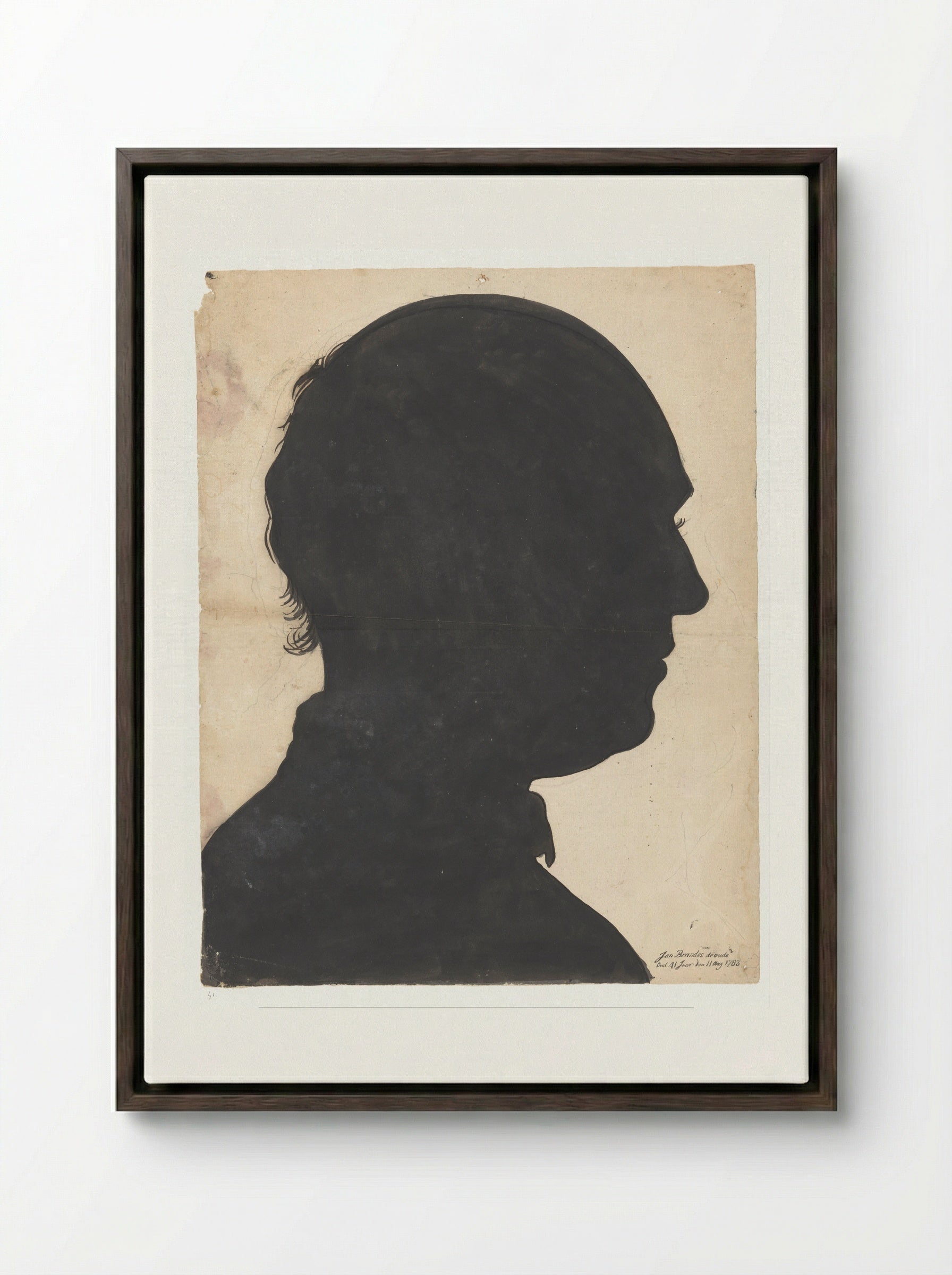 Portret van een Boeginees - Jan Brandes - Framed Canvas Dark Wood
