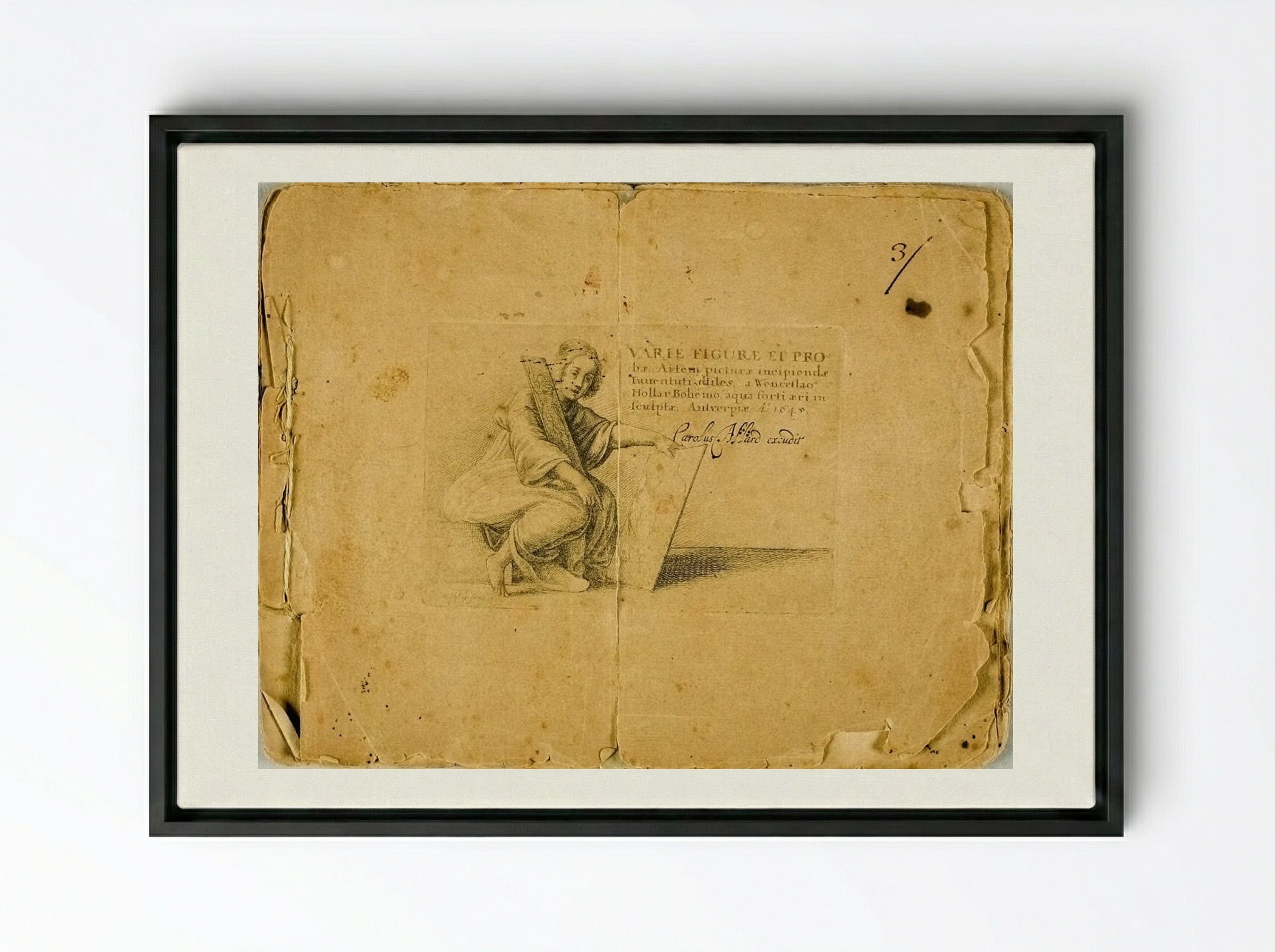 Varie figurae et probae - Wenceslaus Hollar - Framed Canvas Black