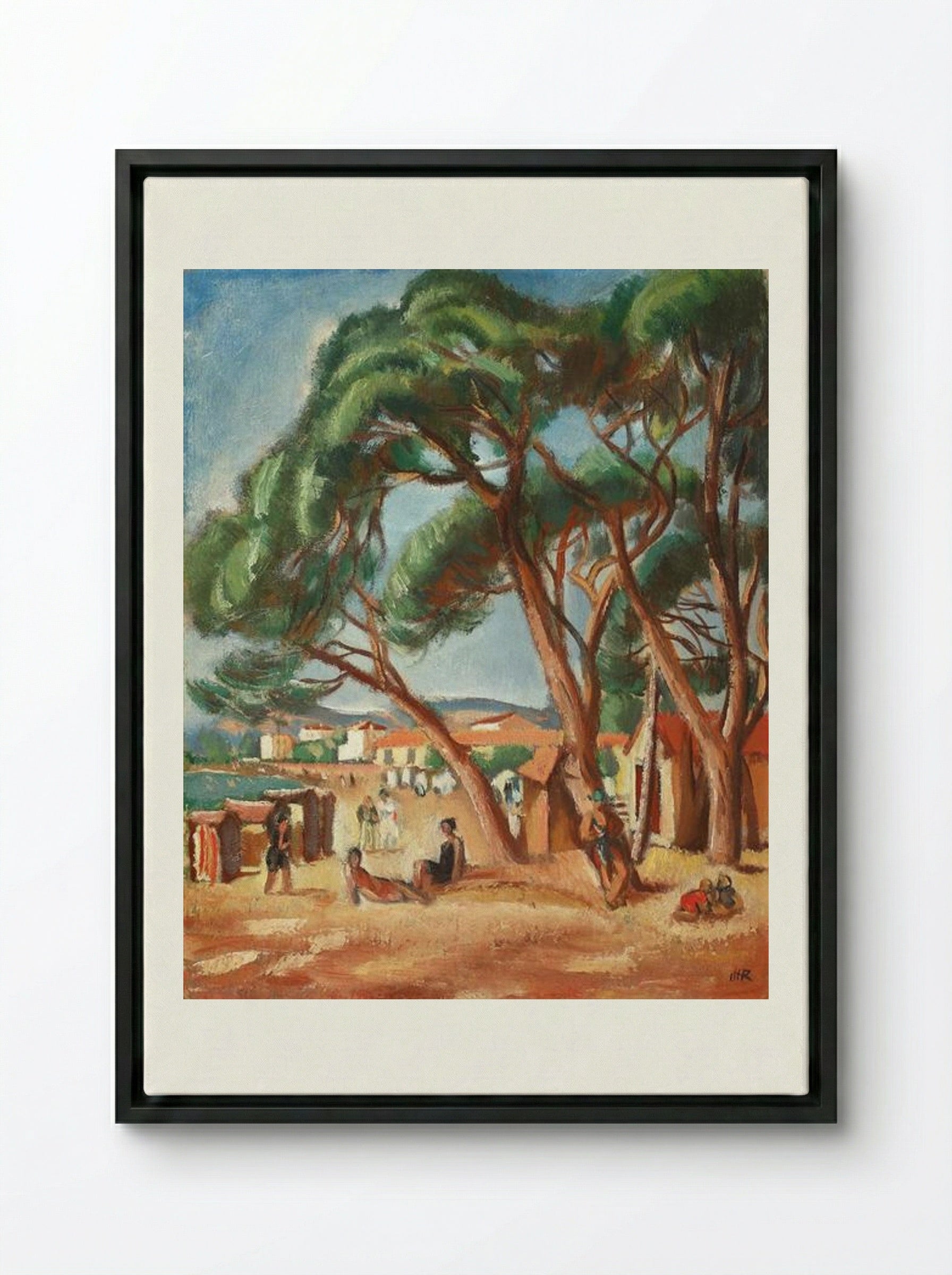 Southern France Beach - Iosif Iser - Framed Canvas Black